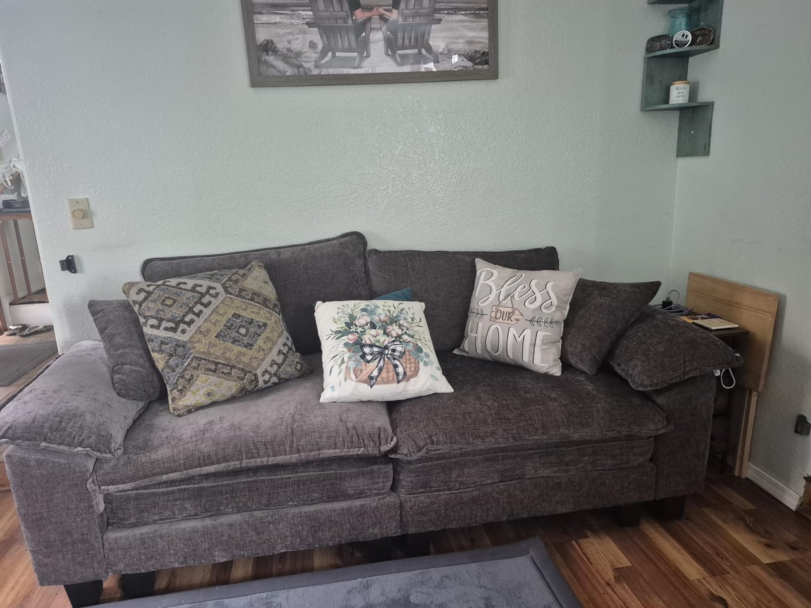 2-Piece Sofa Set, Loveseat & 3-Seat Couch, Chenille Brown | Modern Grayish Brown, Modular Sectional Living Room Furniture Set, Sturdy Wood Frame, Oversized Wider Armrest and Deep Seat customer photo 2