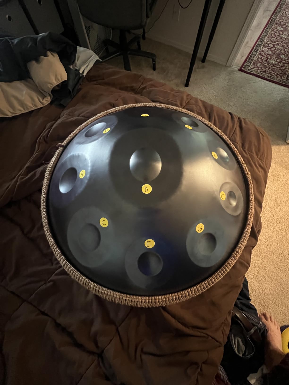 Handpan Drum 19 Inch for Beginners 10 Notes - Hand Pan Drum (Gold) | Hand Drum D Minor Kurd 432Hz Professional Hand Pan, Handpan Instrument, Premium Steel Drum customer photo 1