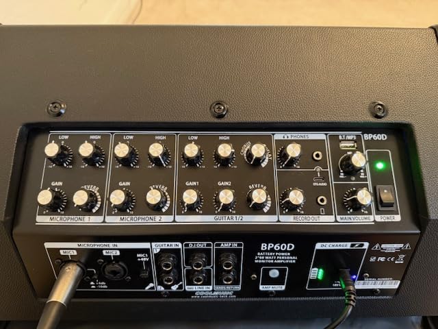 Coolmusic BP60D 120W Battery Powered Acoustic Guitar Amplifier, Portable Bluetooth Speaker with Reverb Chorus Delay Effect, 7 Inputs customer photo 2