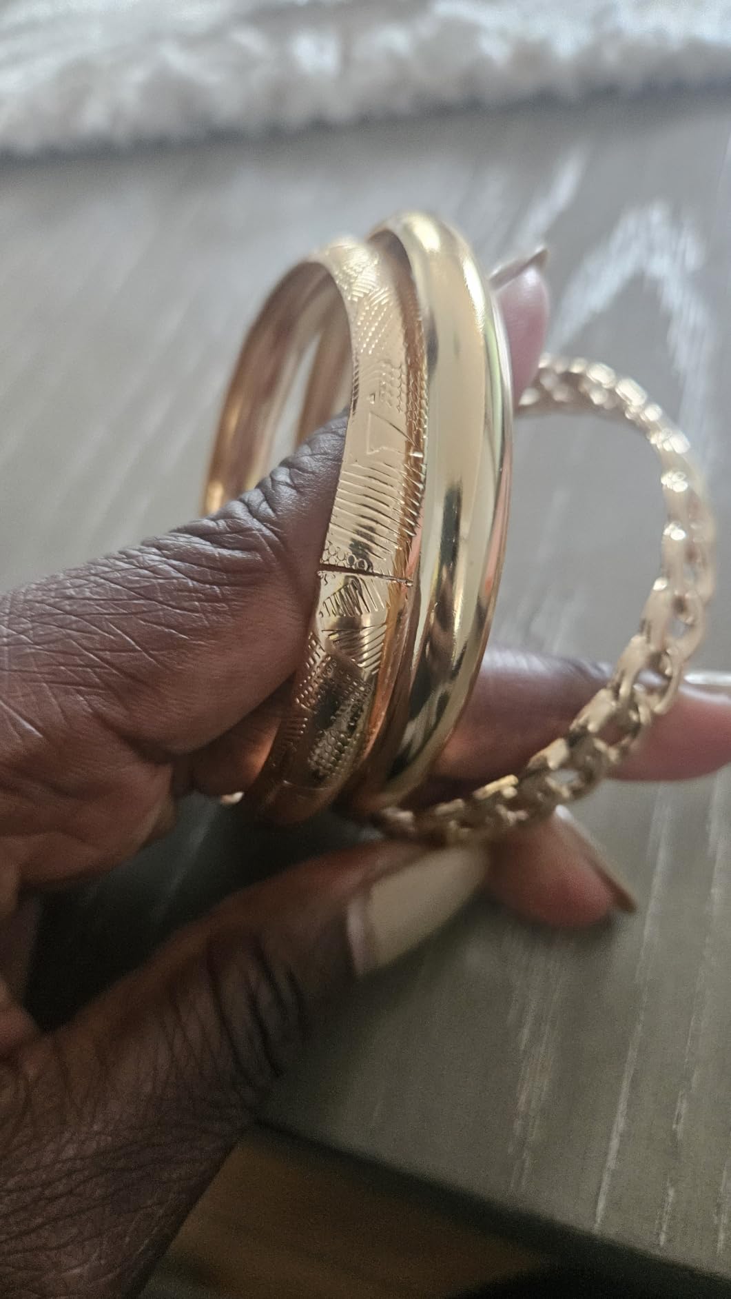 ÌF ME Gold Bangle Bracelets for Women, Indian Bangles Stackable Set, Multi Layer Textured 18K Gold Plated Chunky Bracelets Boho Jewelrys Set customer photo 1