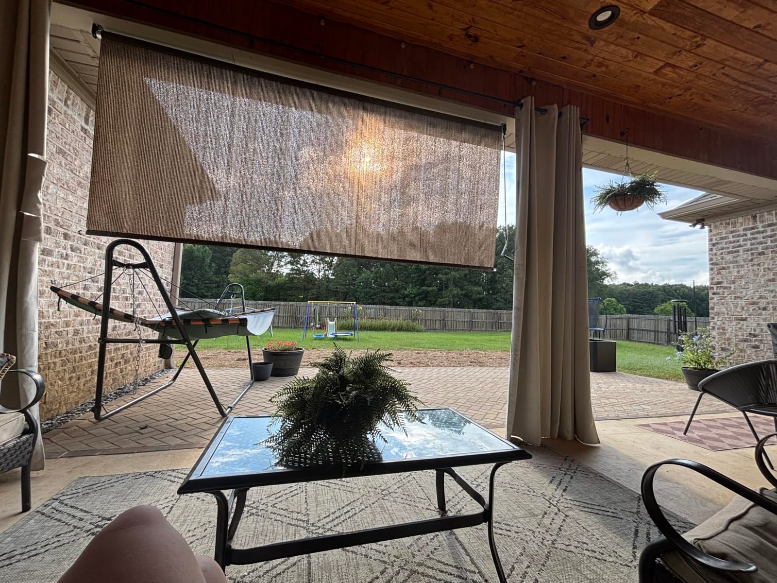 Artpuch Outdoor Roller Shades with Splicing Design, 10' W x 8' H Exterior Cordless Patio Shades Roll Up Blinds for Porch, Gazebo, Pergola, Balcony, Grey customer photo 2