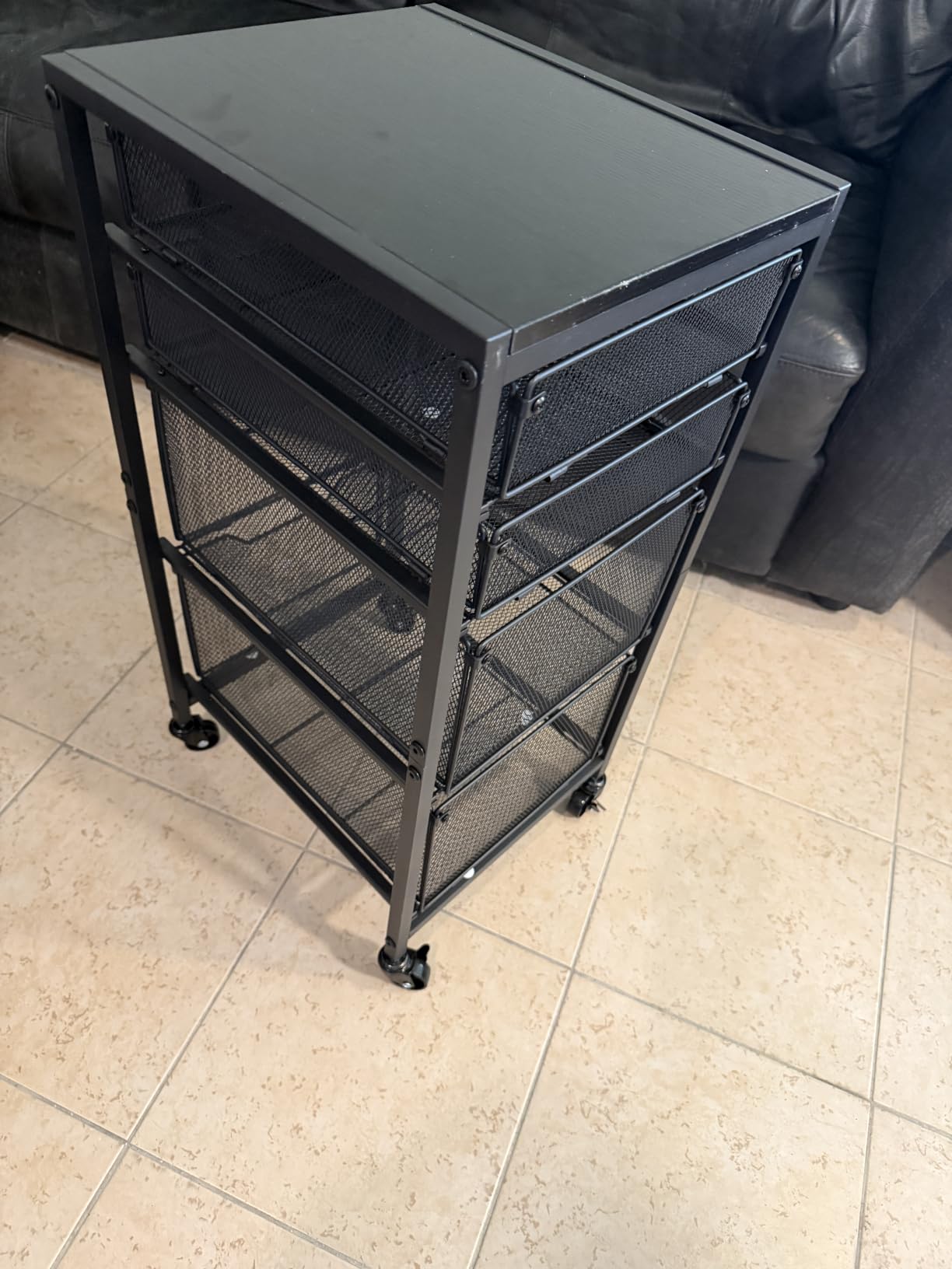 Rolling Cart with Drawers, 4-Drawer Storage Cart on Wheels with Wooden Top, Metal Utility Cart with Storage Drawers, Craft Storage Art Cart for Classroom, Office, Kitchen, Bedroom customer photo 2