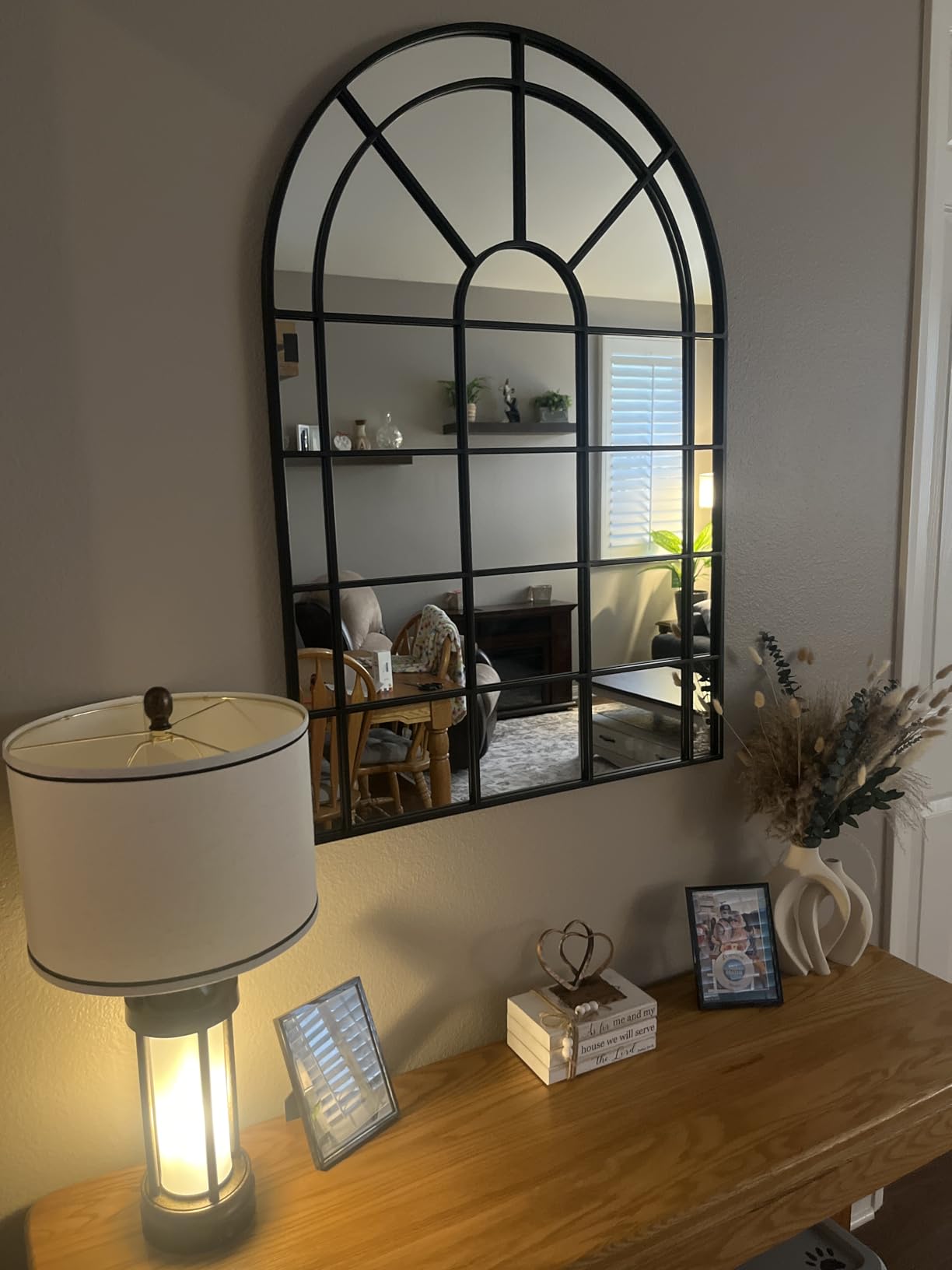 Besdomus Oversized Black Arched Mirror: 40