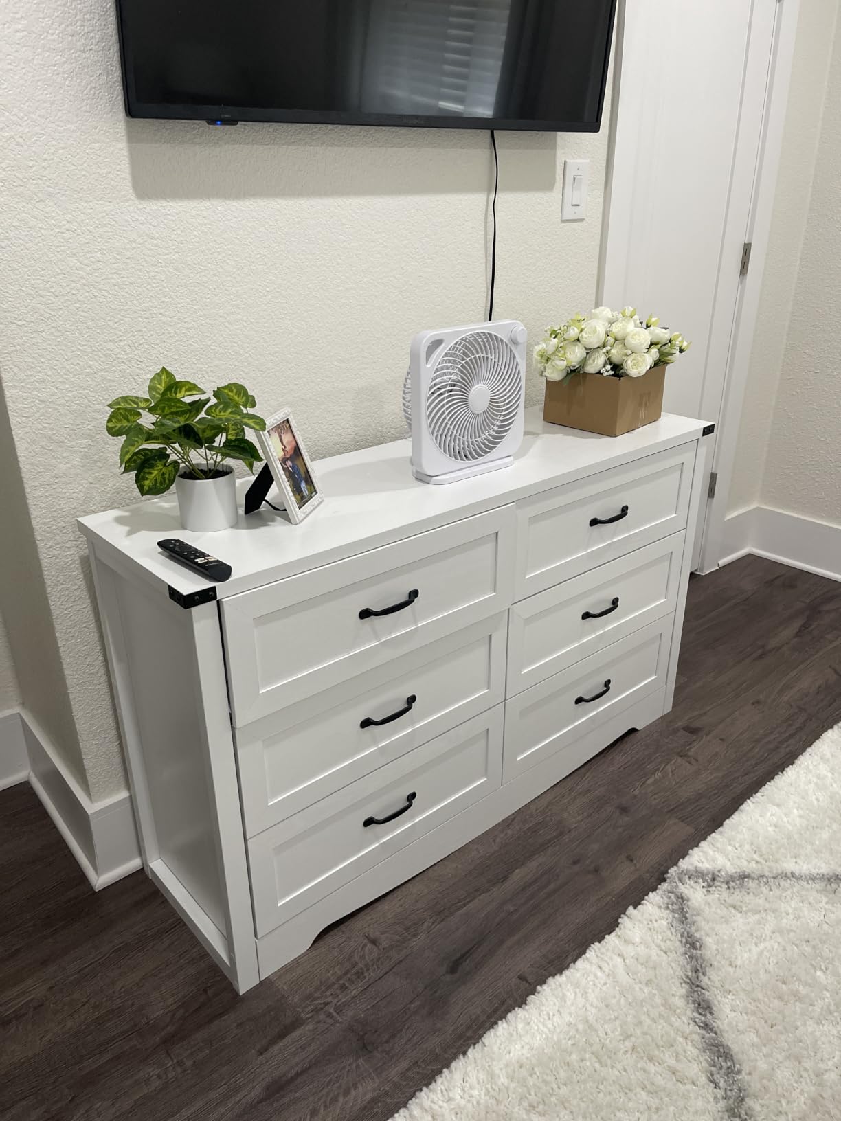 BORNOON Tall 6-Drawer Dresser for Bedroom, Modern Wooden Chest of Drawers with Metal Handles, Anti-Tipping Design, Sturdy and Stable Storage Organizer for Living Room, Entryway, Home Office customer photo 1