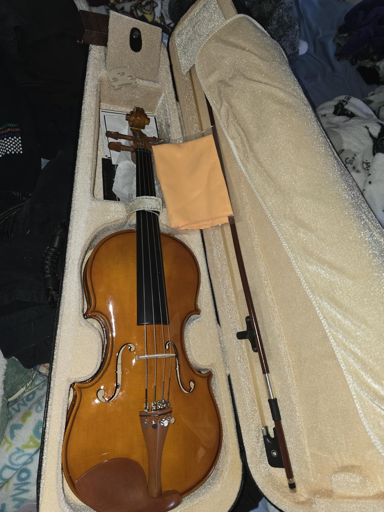 Beginner Viola Set (CVA-400) - Solid Wood Acoustic Viola with Hard Case, Bow, Rosin - Perfect for Students, Music Classes & Gifts, 16.5 Inch customer photo 1
