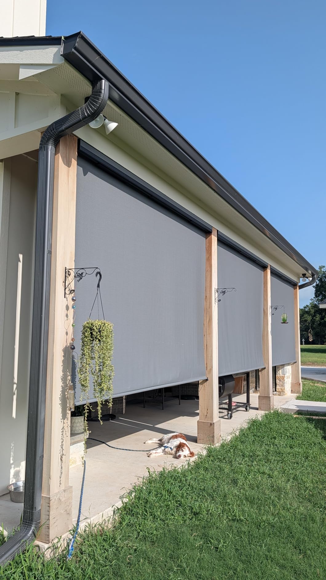 Yoolax Motorized Outdoor Shades for Patio 2-16 FT Wide Built-in Solar Power | Customized Electric Sun Shade, Retractable Patio Screens for Porch, Smart Outdoor Blinds with Remote App Control, 1% Openness customer photo 2