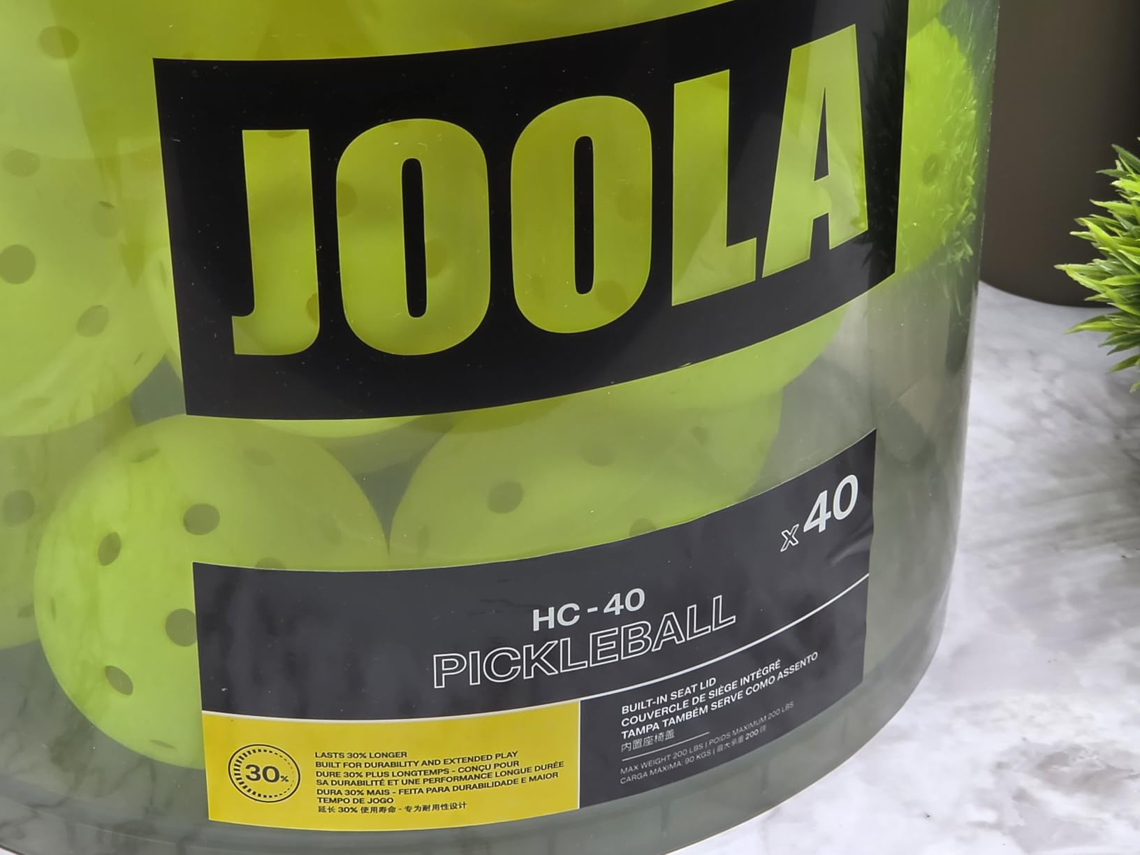 JOOLA HC-40 Hardcourt Pickleball Balls with Storage Tube - USAP Approved customer photo 2