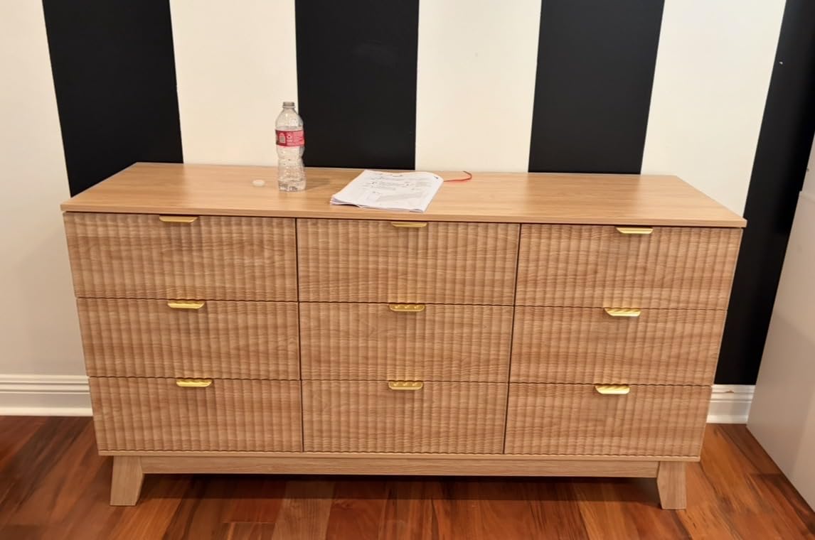 Fluted Dresser for Bedroom with 6 Drawers, 46