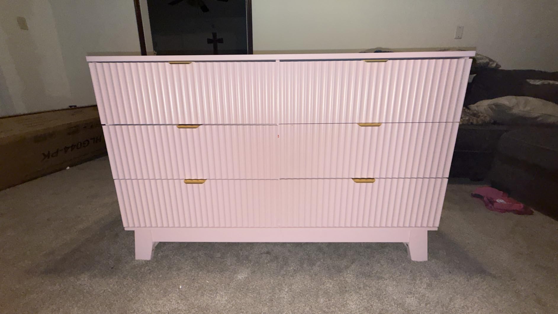 Fluted Dresser for Bedroom with 6 Drawers, 46