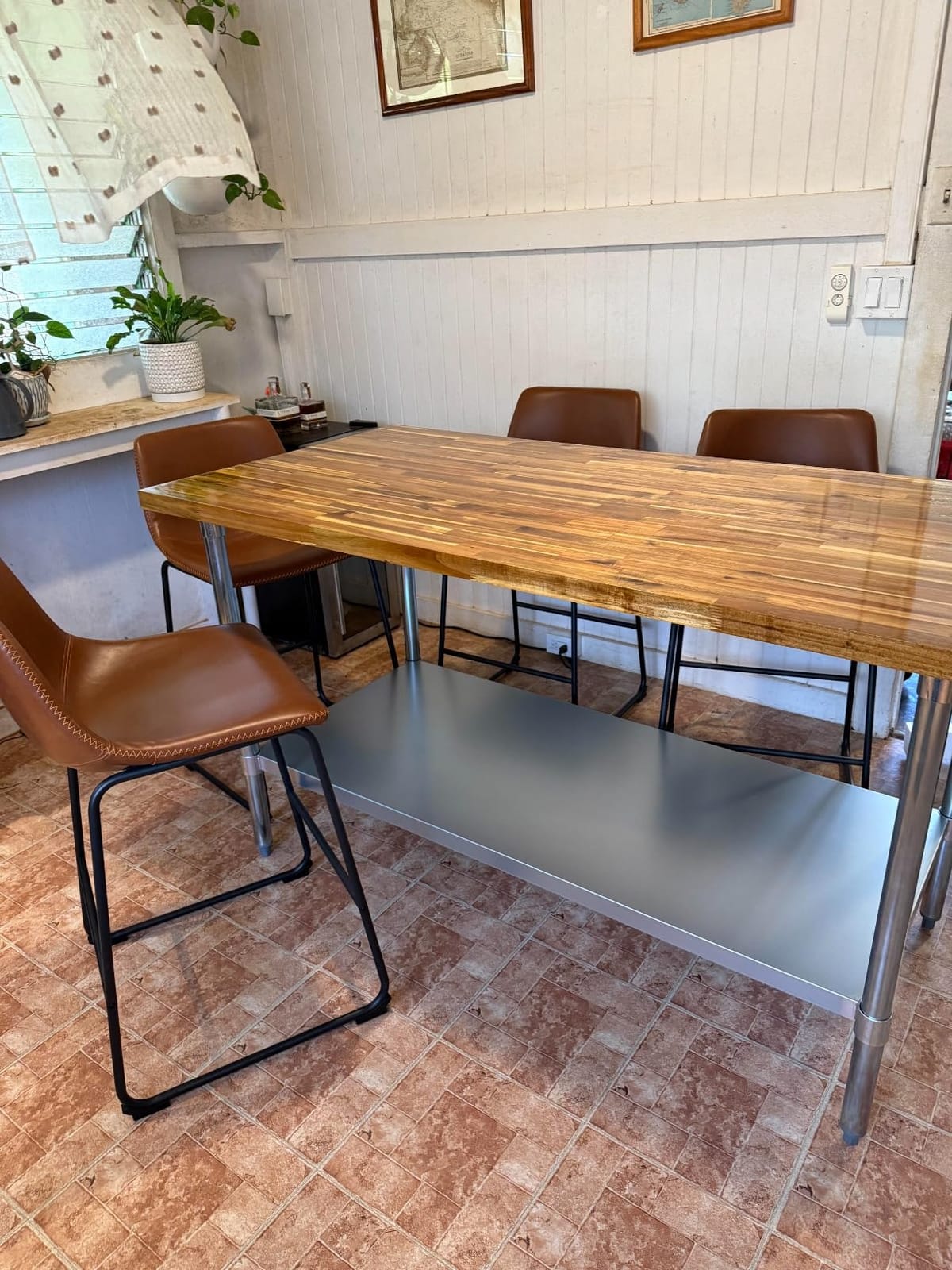 Howizz Acacia Butcher Block Countertop 48 x 30 x 1.5 Inches, Unfinished Solid Wood Table Top for DIY Desk Top, Workbench Top, Kitchen Countertop customer photo 1