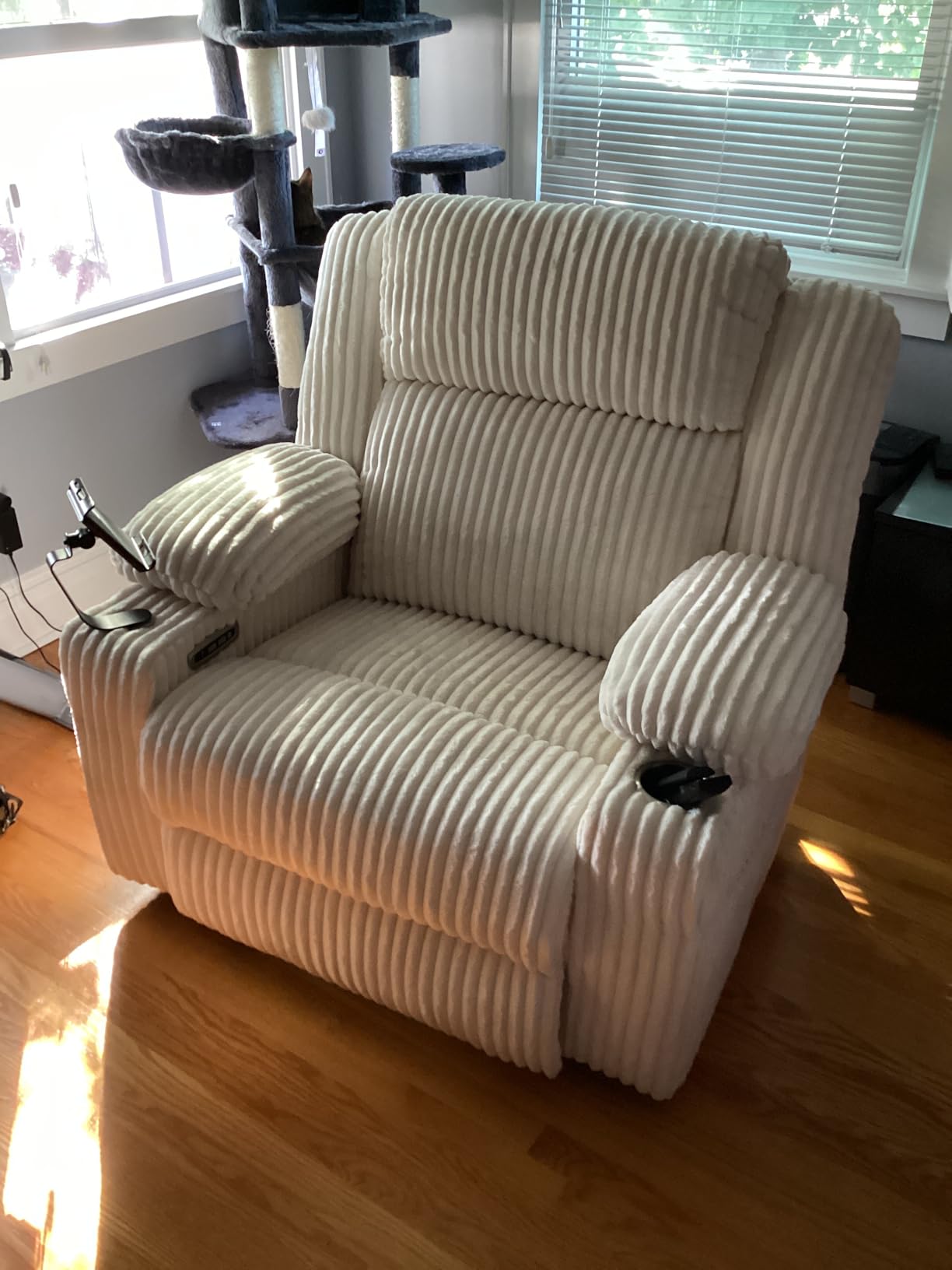Power Swivel Rocker Recliner with Dual Motor Adjustable Headrest | Oversized Glider Rocking Chair with Vibration and Heat for Adults, USB A&C Ports, Armrest Storage, Cup Holder customer photo 2