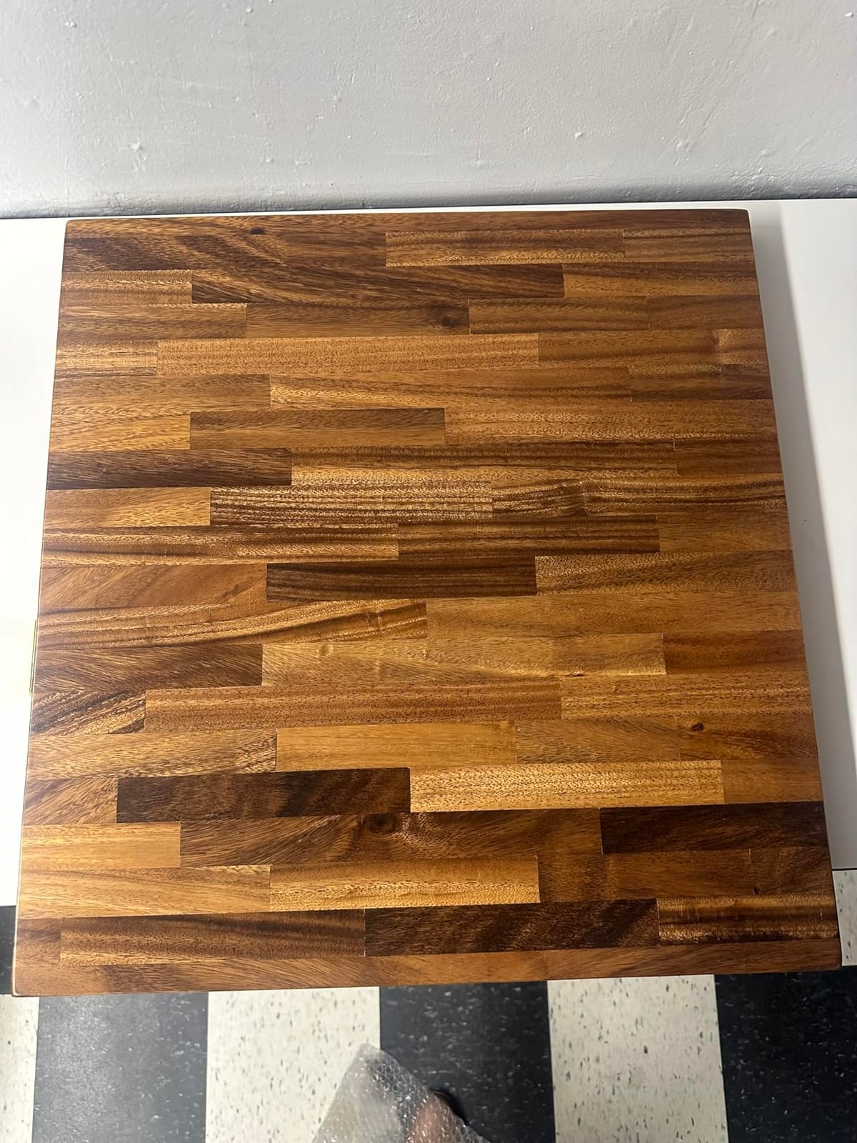Finished Walnut Butcher Block Countertop, 48 x 25 x 1.5 In | Spacious solid walnut top with a sealed finish for kitchen islands, desks, dining tables, coffee bars and custom furniture customer photo 1