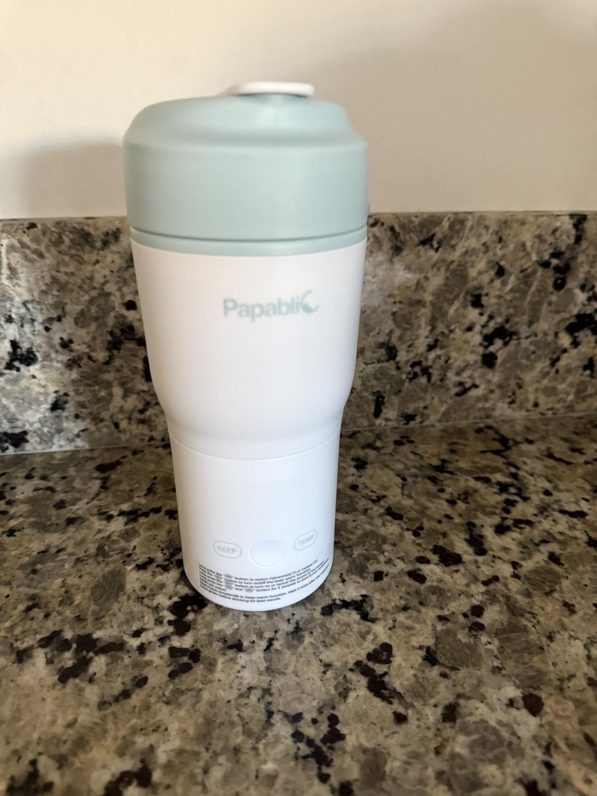 Papablic Portable Bottle Warmer, 85W Fast Baby Bottle Warmer for Travel | 85W Fast Heating | Rechargeable | Wide Mouth & Easy Cleaning | Adjustable Temperature Control | Fits Car Cup Holder customer photo 1