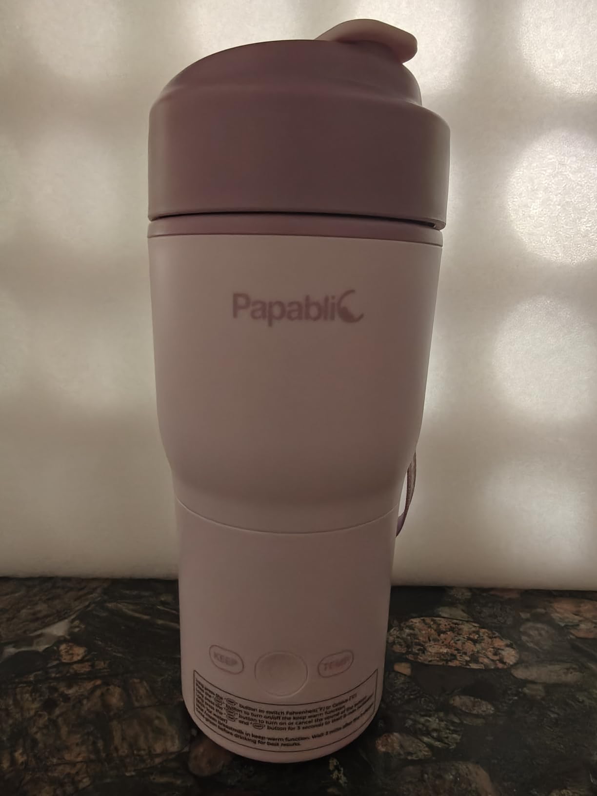Papablic Portable Bottle Warmer, 85W Fast Baby Bottle Warmer for Travel | 85W Fast Heating | Rechargeable | Wide Mouth & Easy Cleaning | Adjustable Temperature Control | Fits Car Cup Holder customer photo 2