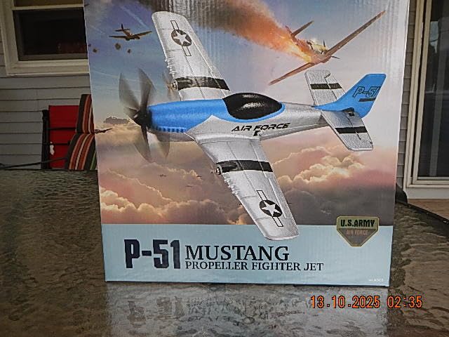 AIGIMU 3CH P-51 RC Airplane with 6-Axis Gyro for Beginners, Ready to Fly | Dual motors, 2 speed modes, hand-launch or glide takeoff, 40+ min runtime, 500 ft range, 2.4GHz control, durable EPP foam customer photo 1