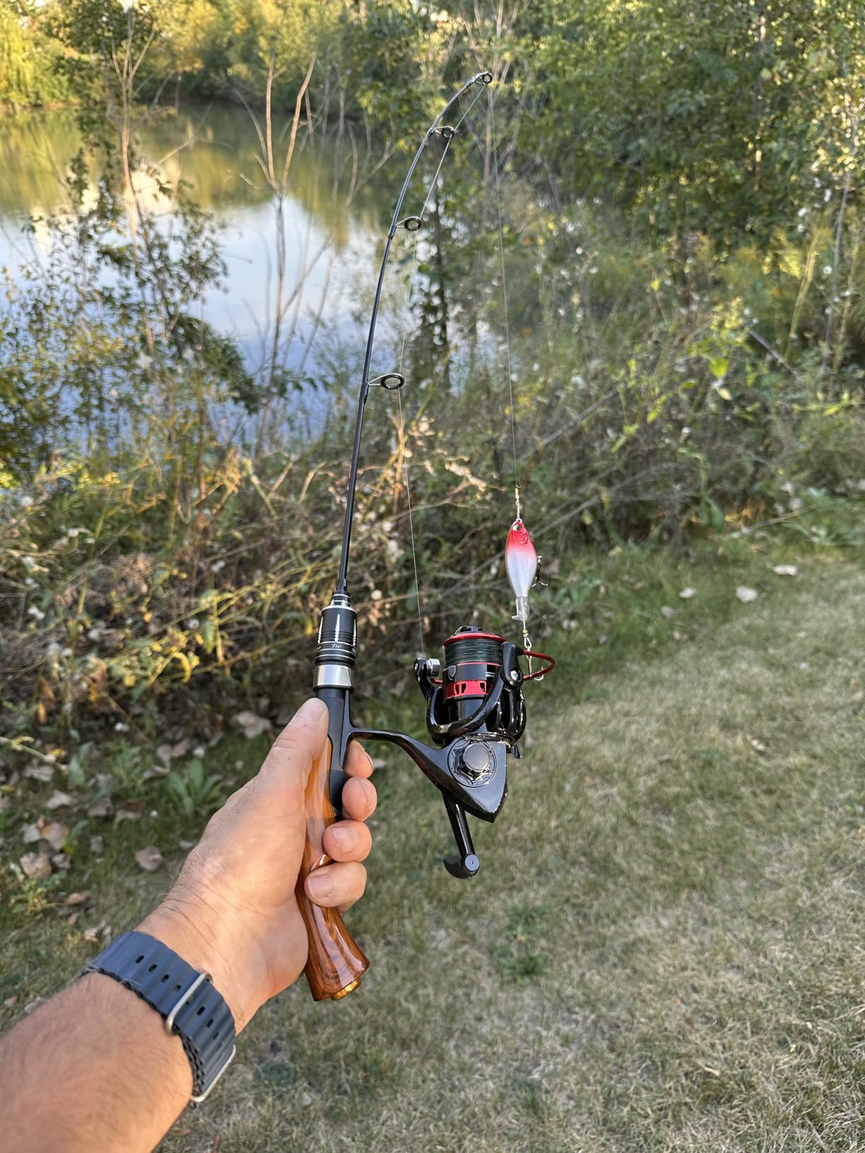 Tuxedo Sailor Ice Fishing Rod and Reel Combos - Reinforced Fiberglass Pole - Spinning Reel - Ultra Light Material Rod - Detachable - Suitable for Outdoor Fishing customer photo 2