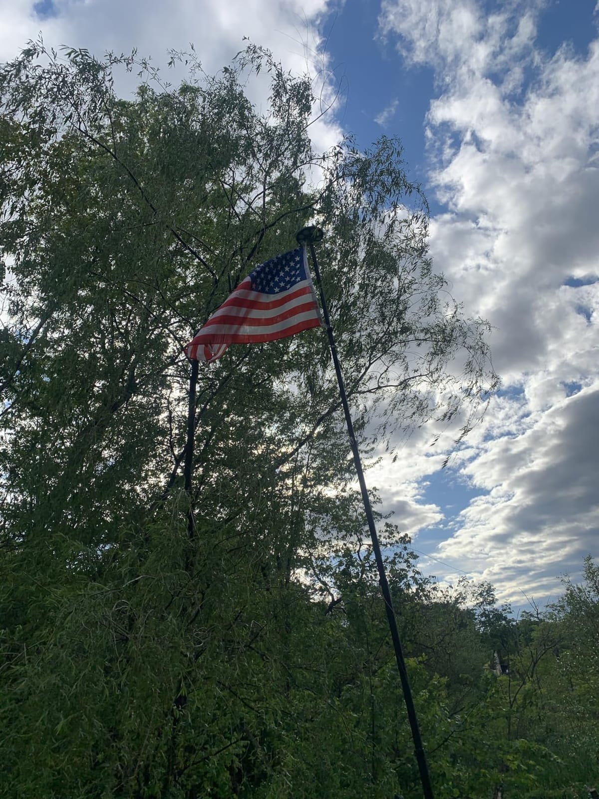 NELXINJO 20ft Telescopic Flag Pole for Outside House, Extra Thick Aluminum | Telescoping Flag Poles with 3x5 American flag, for residential commercial, outdoor heavy duty, Black customer photo 2