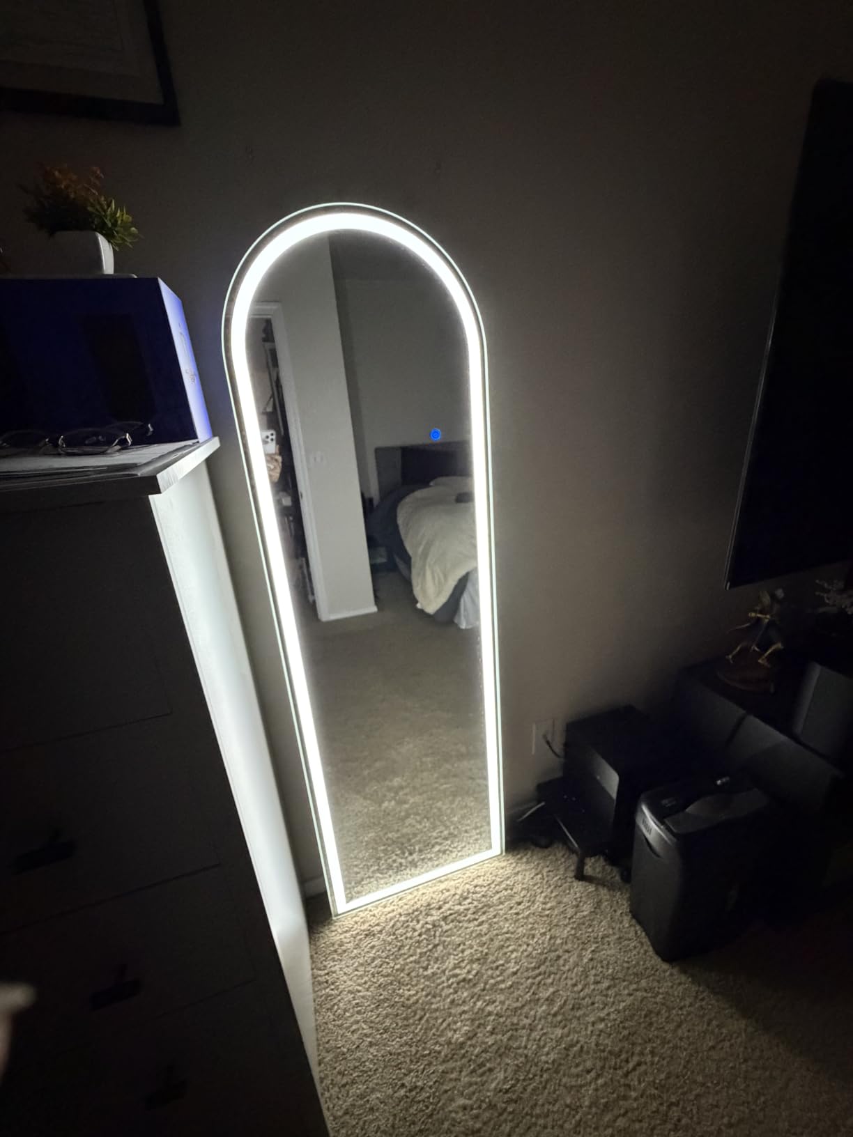 Sweetcrispy LED Arched Full Length Mirror, 63