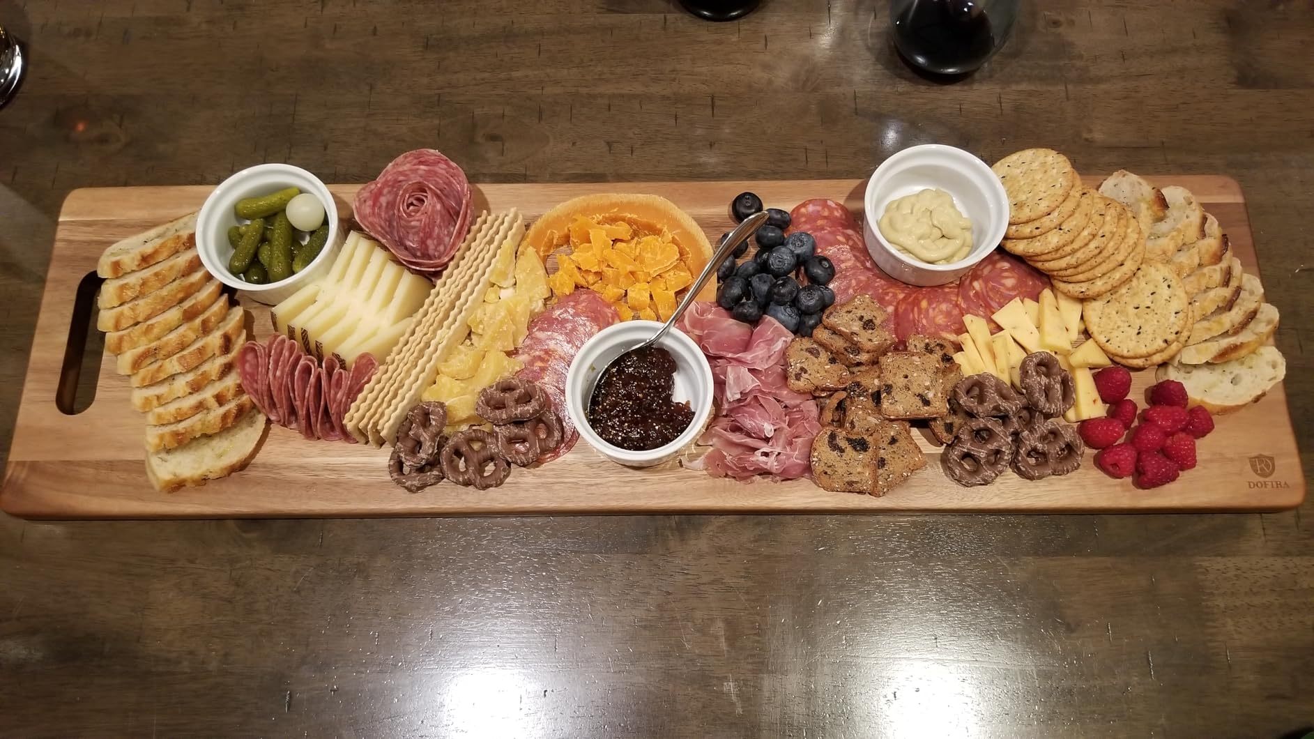 Large Charcuterie Board - Featuring Built-In Side Handles, 32