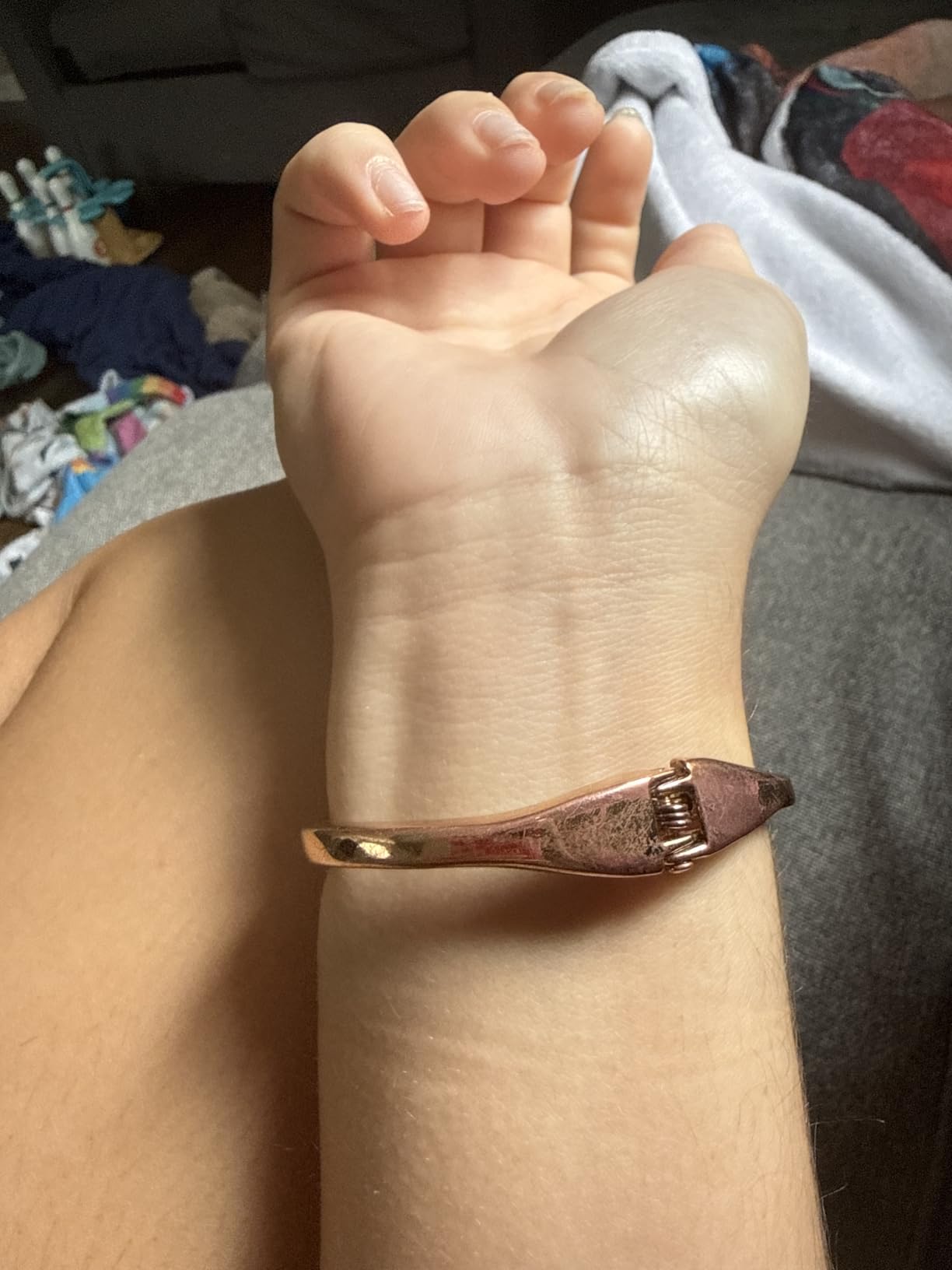 Chunky Gold Bangle Bracelets for Women Trendy 14K Gold Plated Cuff Bracelets Stack, Dainty Gold Bracelet Sets Non Tarnish Fashion Jewelry Gift customer photo 2