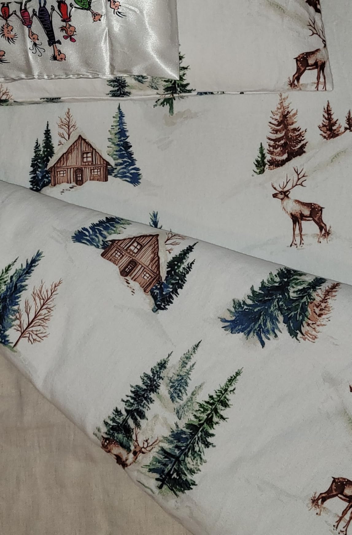 Luxury Portuguese Flannel Sheets | 100% Cotton | Queen Size Flannel | Grey customer photo 2