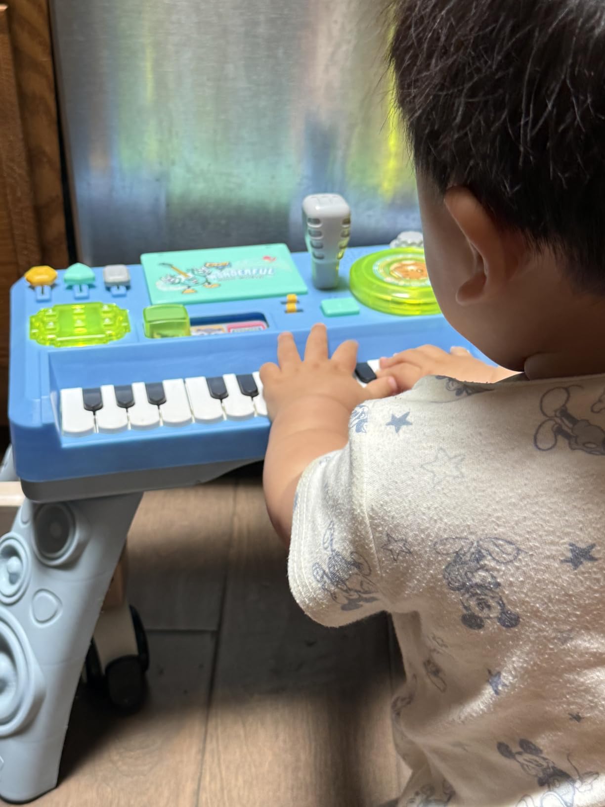 Thremhoo Baby DJ Table Musical Piano Toys for Toddlers with Music & Light | Baby Activity Table Toddler Learning Educational Music Instruments Infant Toy for Boy Girl First Christmas Birthday Gifts customer photo 2