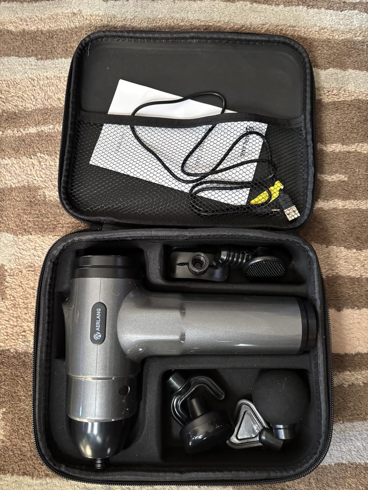 Massage Gun with Heat Massager Deep Tissue Muscle Massager | Back Massager for Athletes for Pain Relief, 7 Heads, Silent, Gray Carry Case customer photo 2