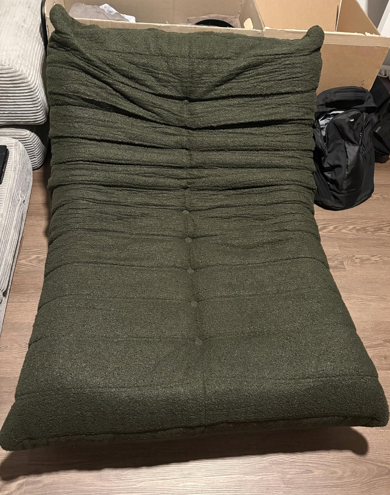 Giant Bean Bag Chair for Adults,Comfy Lazy Fireside Accent Chair with Memory Foam,Cozy Single Floor Sofa Couch Boneless Chaise Lounge for Living Room Bedroom Gaming Room(Black,1Seater) customer photo 2