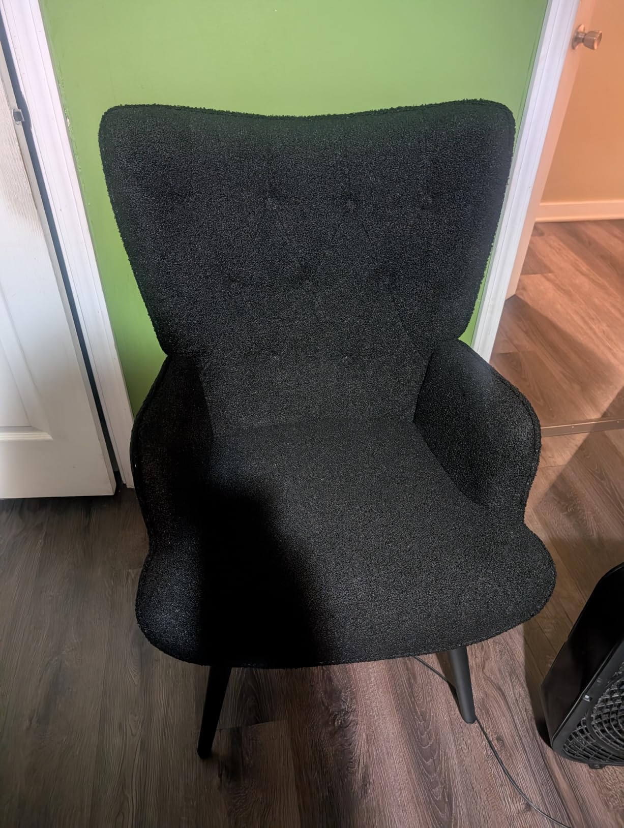 TLSUNNY Accent Chair, Upholstered Teddy Fabric Living Room Chairs | High Back Mid Century Modern Accent Chair, Comfy Wingback Chair for Living Room, Bedroom customer photo 1