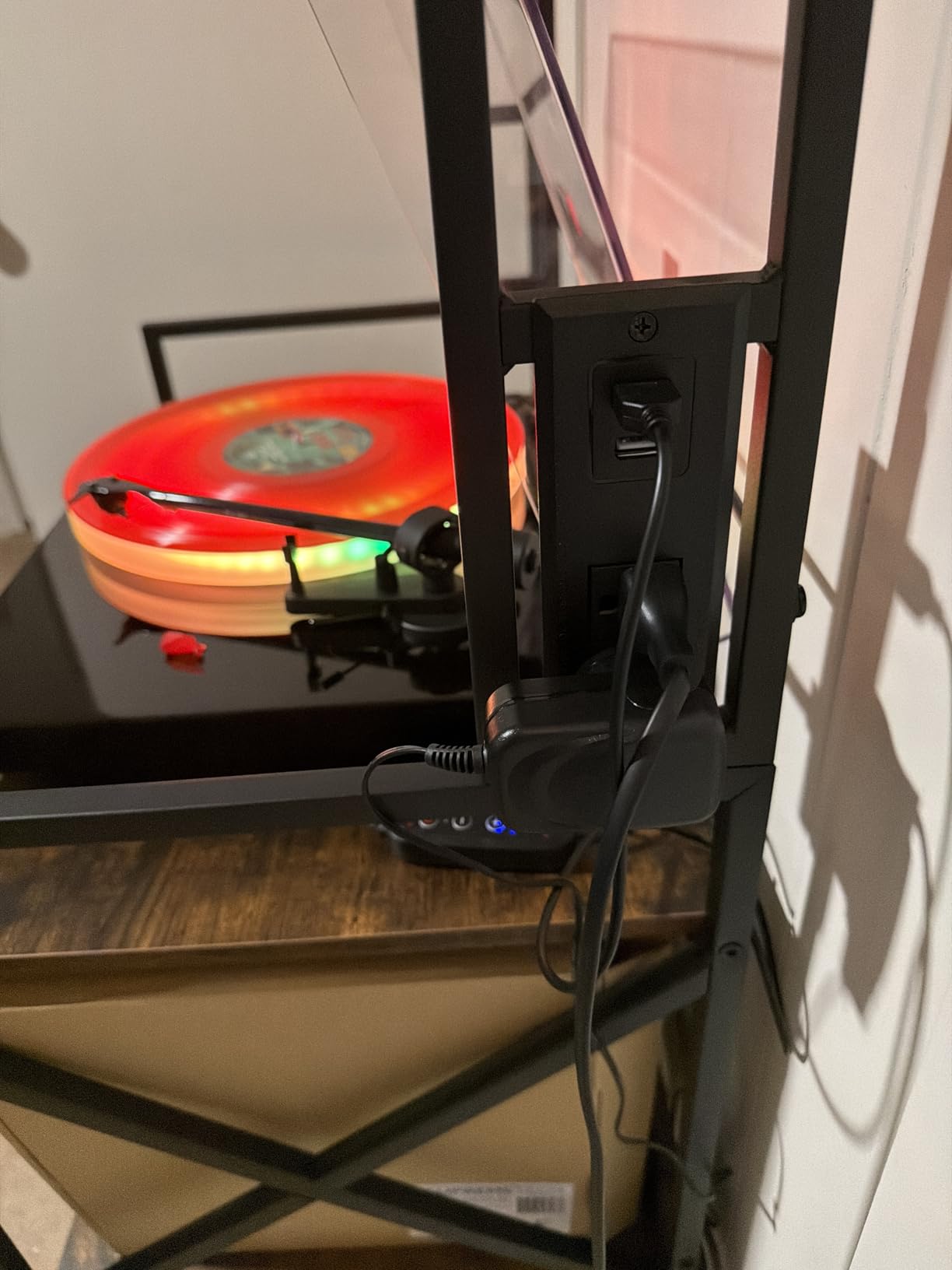 Record Player Stand with Power Outlet - 5-tier Vinyl Record Storage Rack Holds 300 LPs customer photo 1