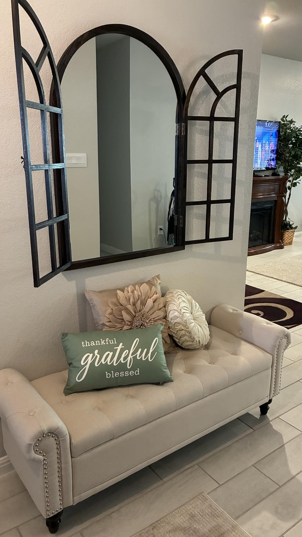 Farmhouse Window Mirror for Wall, 38