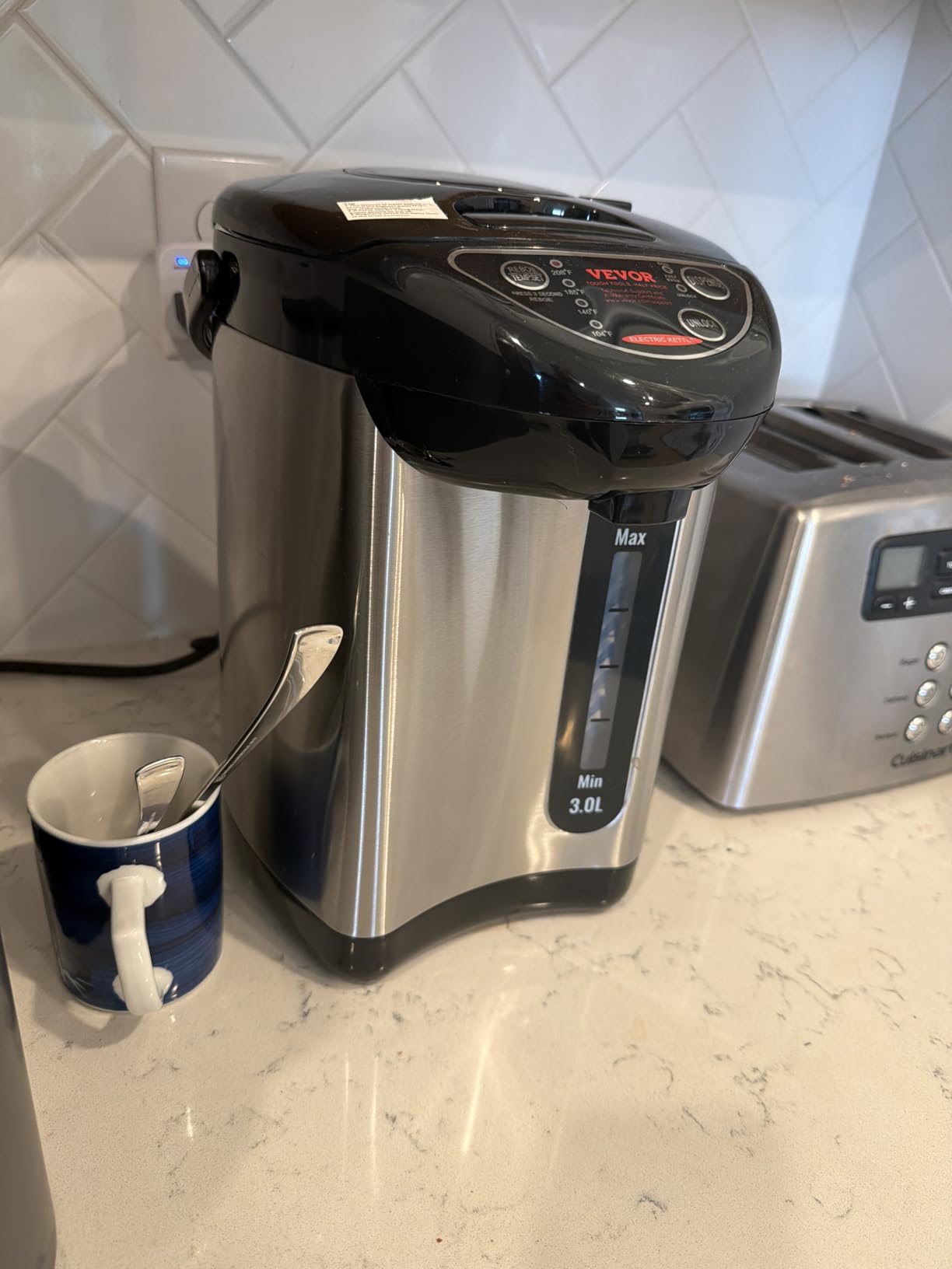 VEVOR Hot Water Dispenser, Adjustable 4 Temperatures Water Boiler and Warmer, 304 Stainless Steel Countertop Water Heater, 3-Way Dispense for Tea, Coffee and Baby Formula, 3L/102 oz customer photo 2