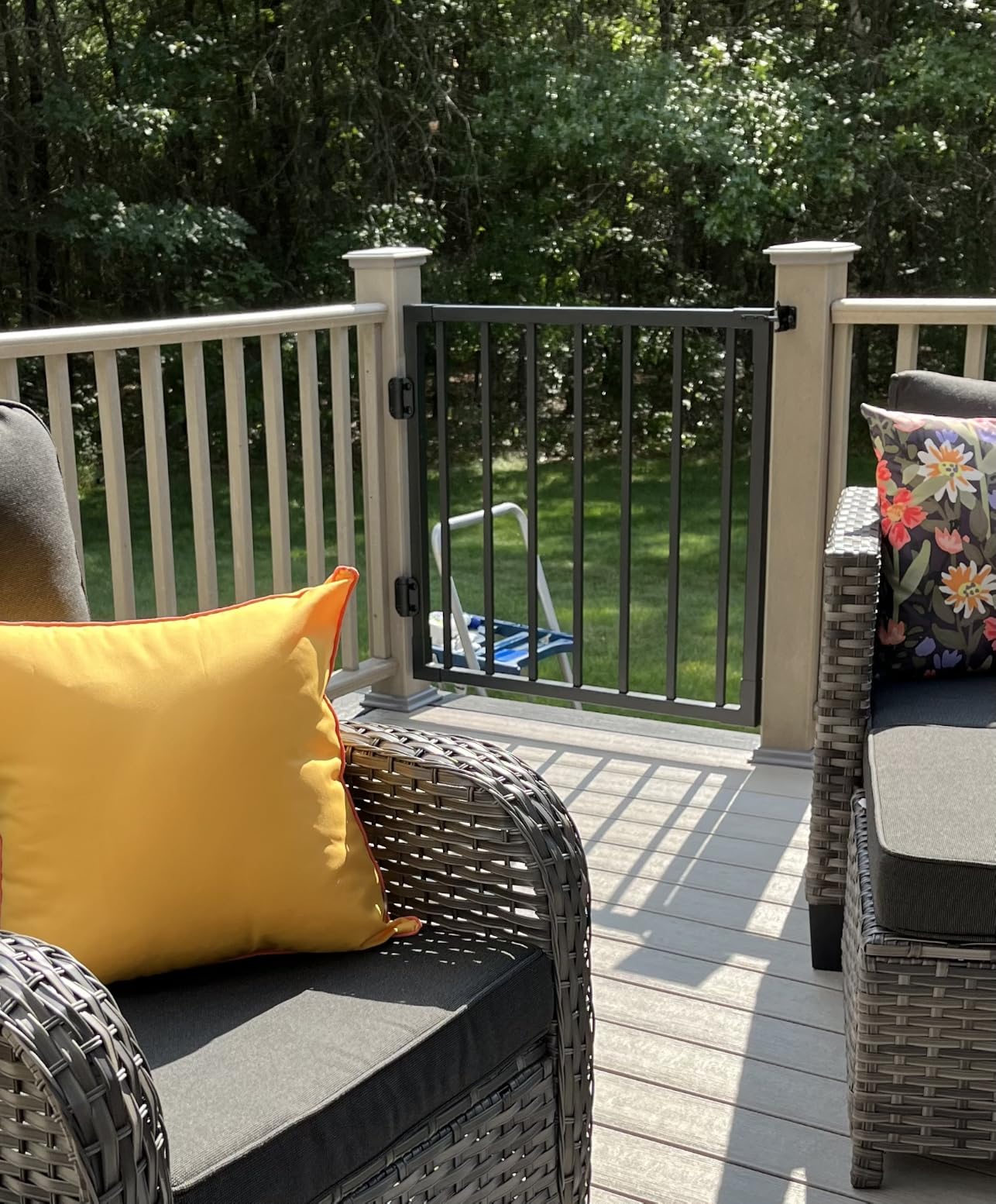 3ft x 36in Aluminum Deck Gate Kit with Self Closing Hinges & Latch | Welded Anti Sag Frame, Cut-to-Fit, AAMA 2604 Weather-Resistant Finish, Easy DIY installation, Deck Porch Patio garden Gate customer photo 1