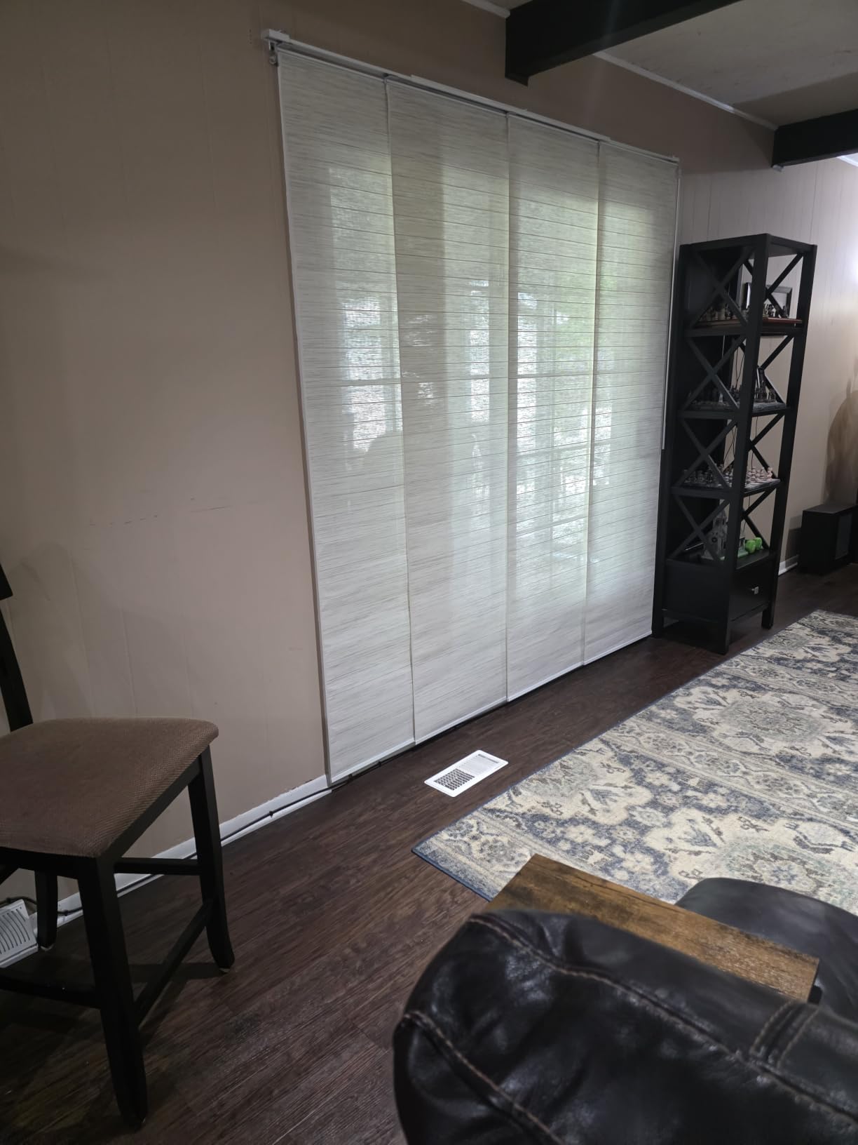 Sliding Panel Blinds for Sliding Glass Door, Sage Gray | Light Filtering Shade, Adjustable Single-Track, 46-85.5