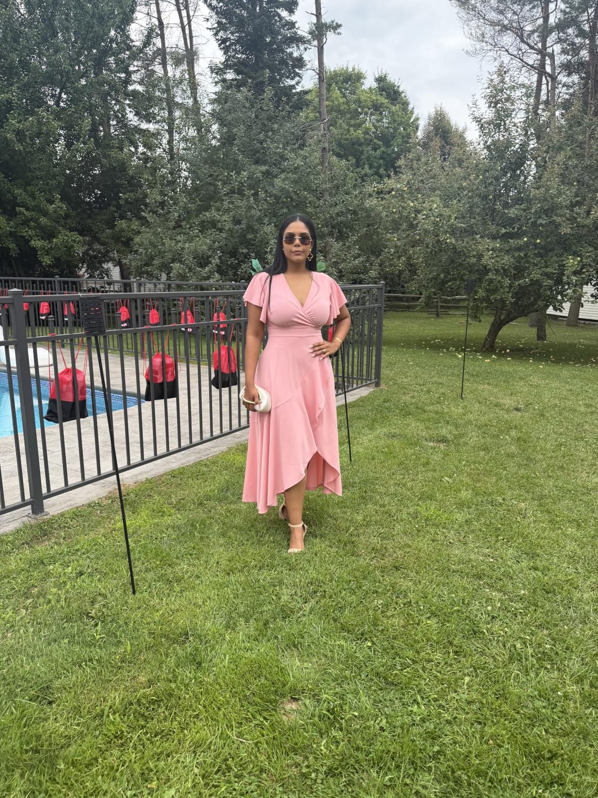 ZZV Formal Dresses for Women Gowns Evening V Neck Wedding Guest Dresses customer photo 1