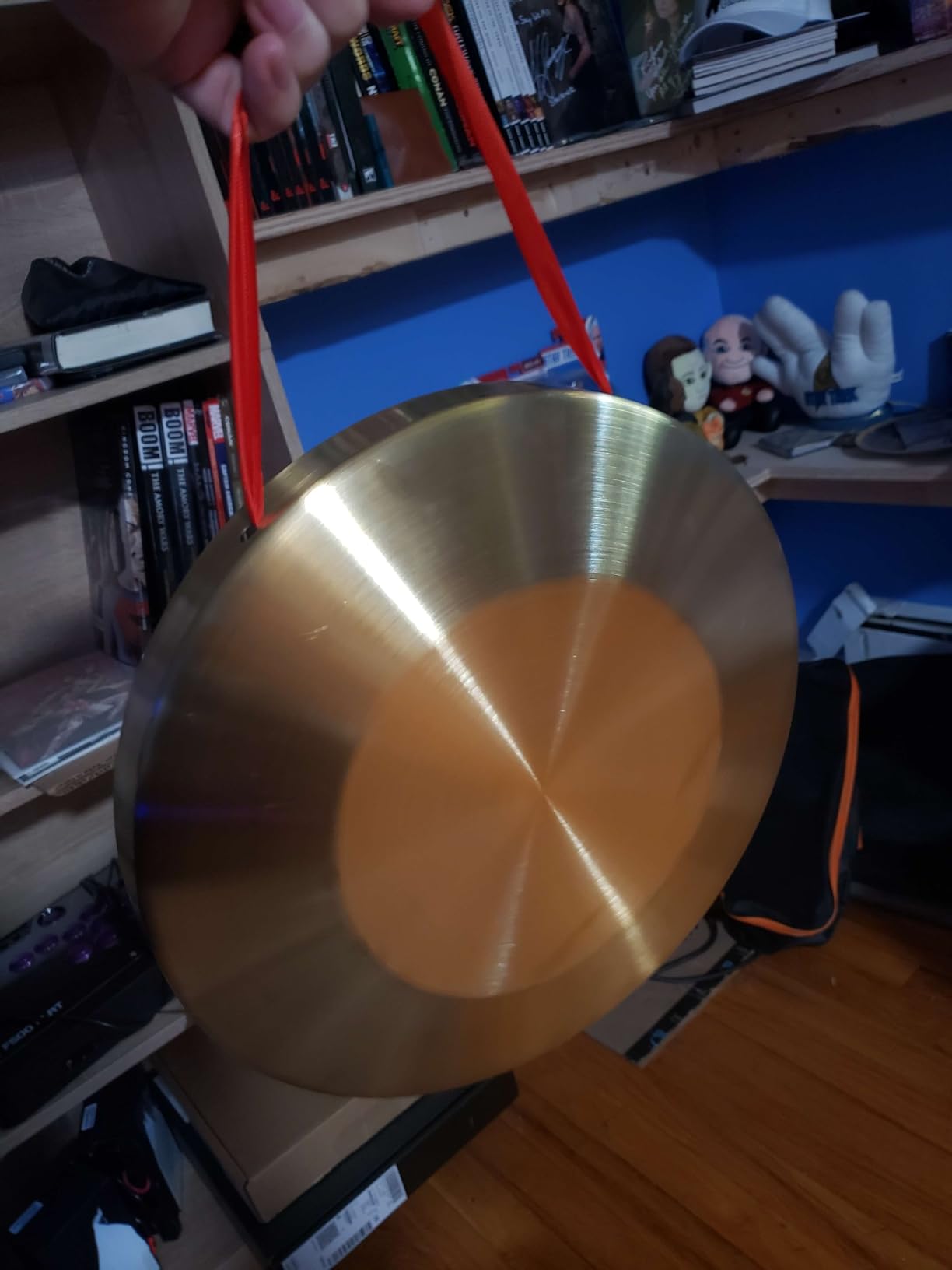 Diameter 12.6 inch(32cm) Gong Instrument, Chinese Traditional, copper alloy | Percussion Instrument with Wooden Mallet and Red Hanging Ribbon for Home, Office, Celebration, Party & Festivals customer photo 1