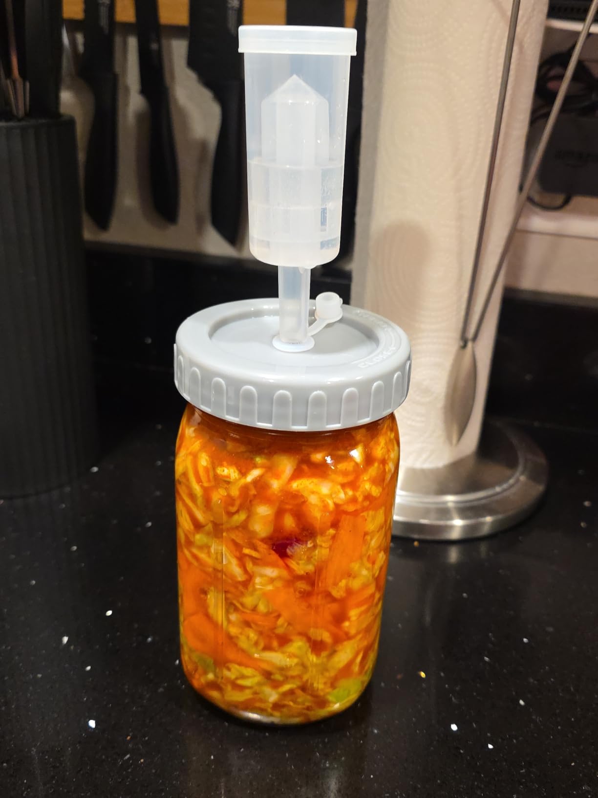 4-Pack Mason Jar Fermentation Kit With Four 32 Oz Jars And Plastic Lids | Complete Kit With Airlocks, Silicone Rings, Grommets, And Glass Weights For Simple Fermenting, Ideal For Beginners. customer photo 2