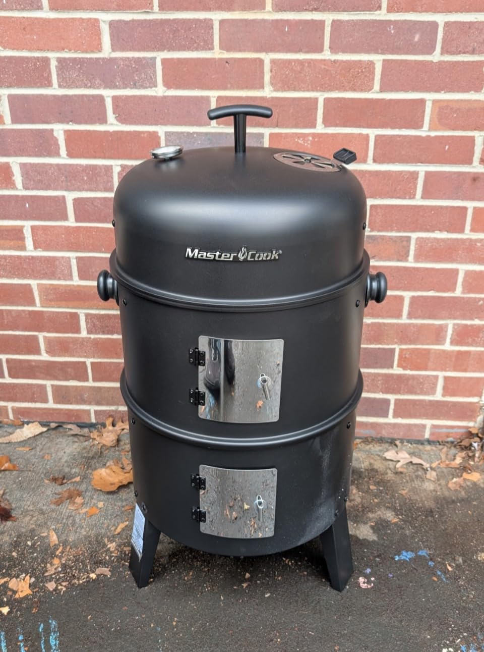 MASTER COOK 16 inch Charcoal Smoker, 4 in 1 Vertical BBQ Grill | Drum Smoker grill, Heavy Duty Steel Fire Pit with Adjustable Vent System, Built-in Thermometer, Outdoor Backyard Patio Camping customer photo 2