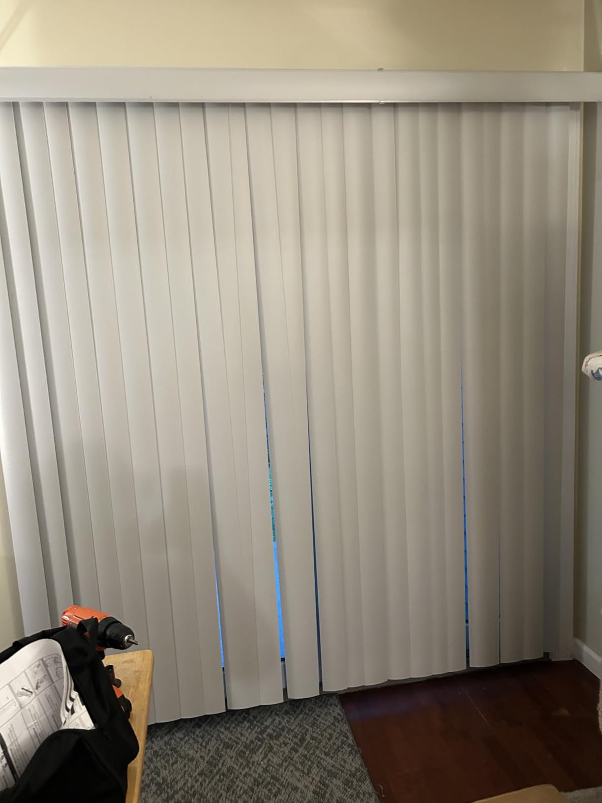 Vertical Blinds Custom Made to Your Size Curved - Color White | Heavy Duty PVC Sliding Door Blinds with Upgraded Self Aligning Headrail Track for Full Privacy - Includes Valance & Hardware customer photo 1