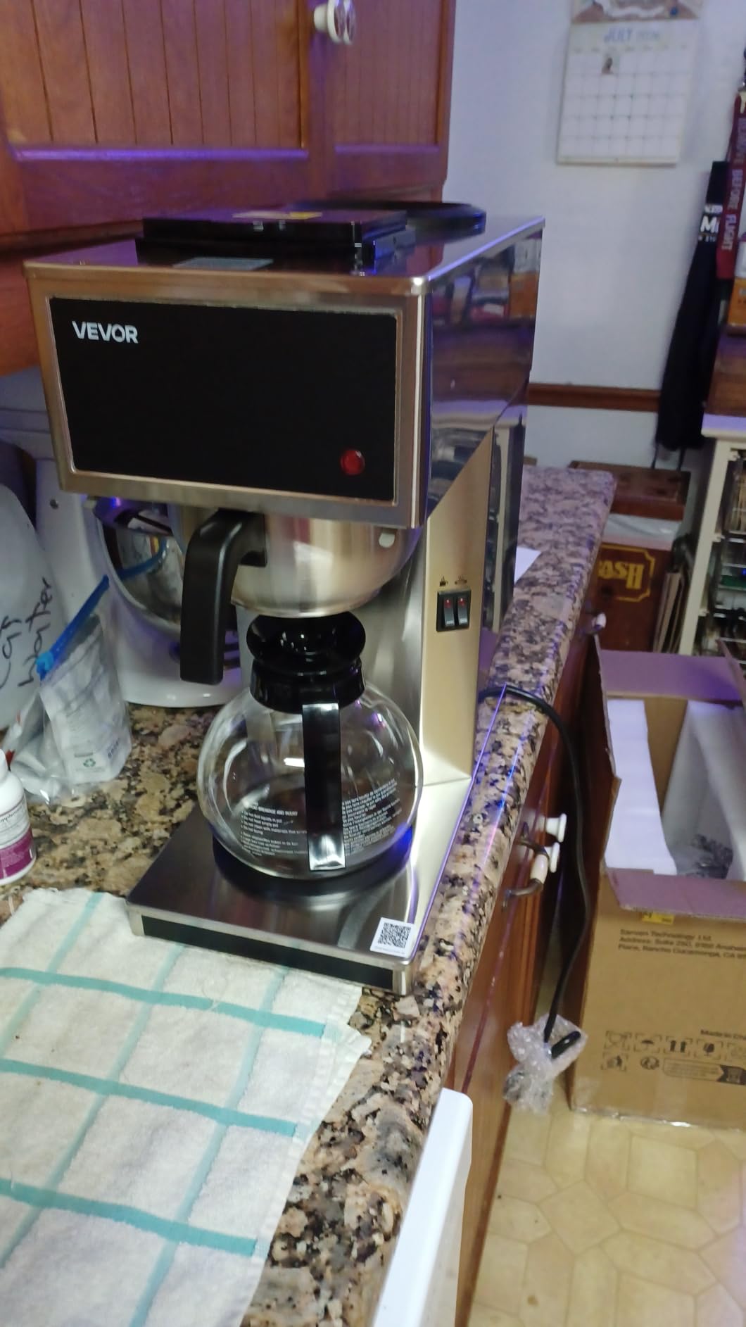 VEVOR Commercial Drip Coffee Maker, 12 Cups Coffee-Maker Machine with 2 Glass Carafes and 2 Decanter Warmer Plates, Stainless Steel Drip Style Coffee Brewer, for Restaurant, Office, Coffee Shop & Home customer photo 2