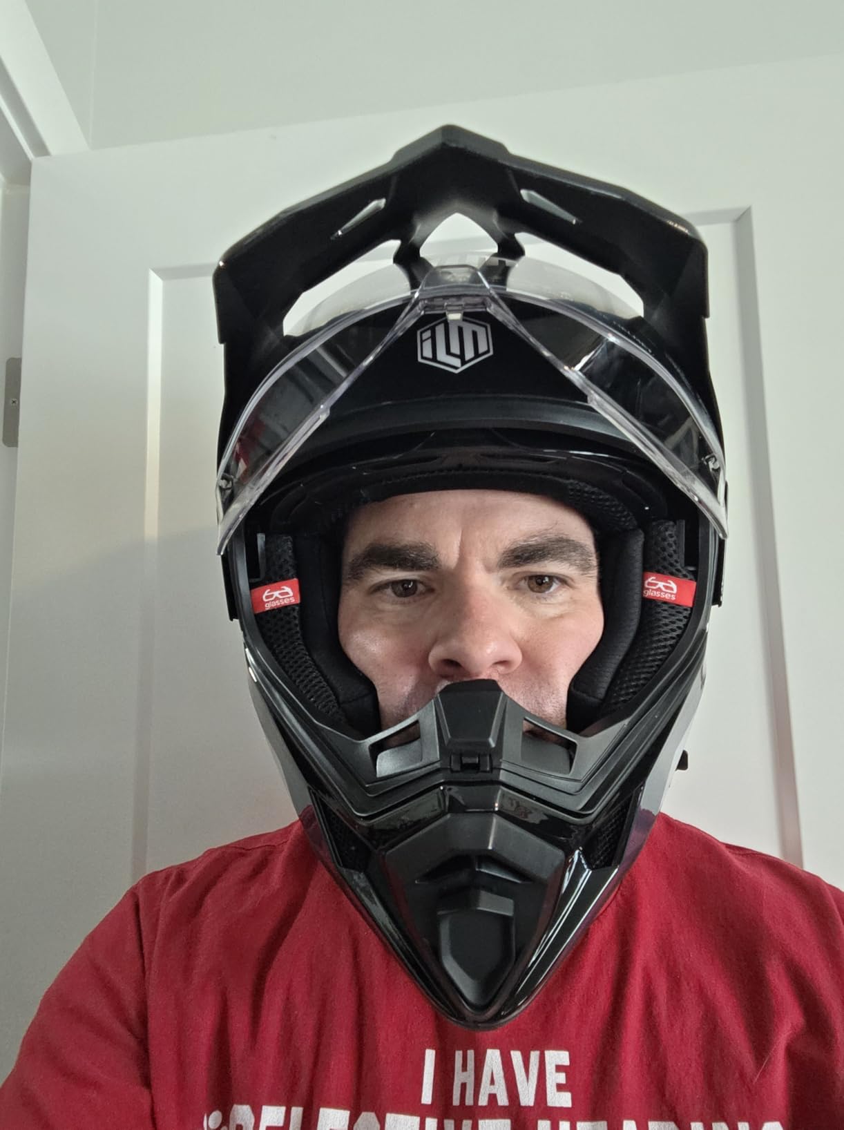 ILM Dirt Bike Helmets for Adults 3 in 1 Motorcycle Helmets MD866 (Matte Black, L) customer photo 1