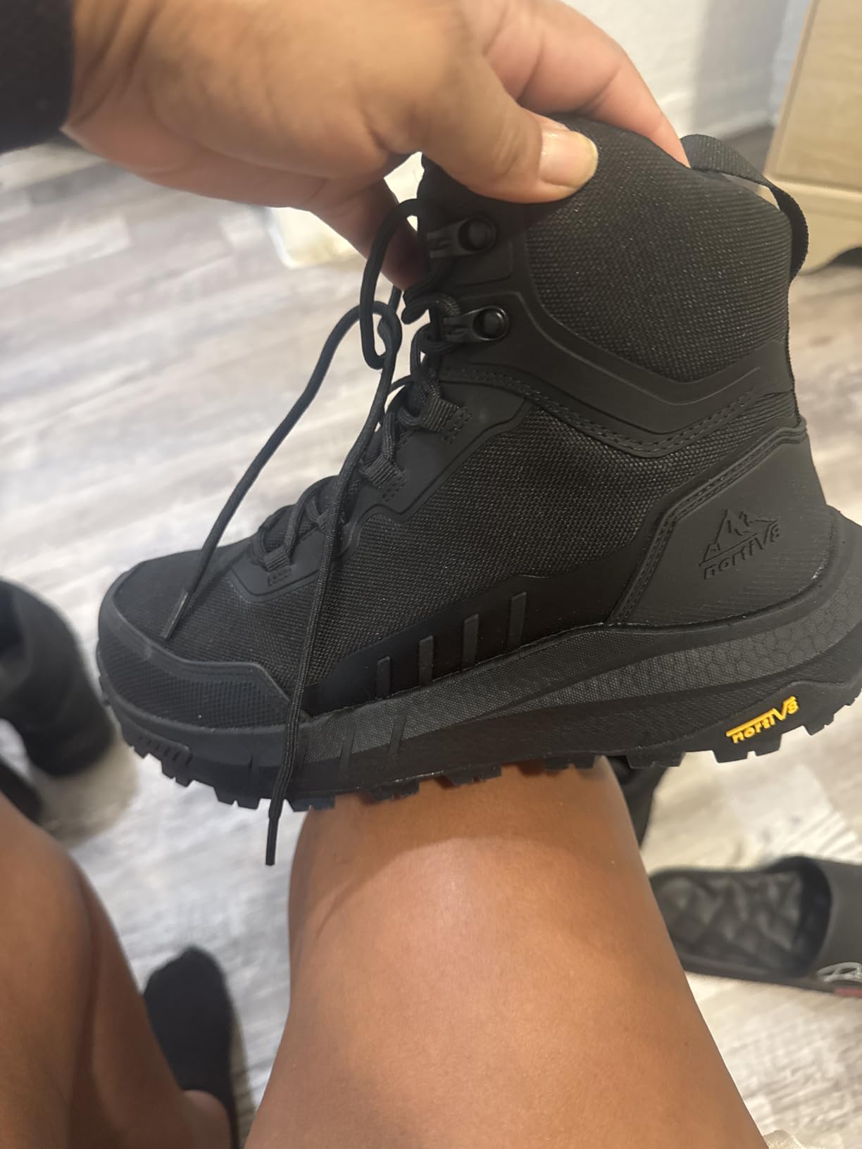 NORTIV 8 Men's Composite Toe Work Boots Slip Resistant ASTM F2413-24 Safety Work Boots with Zipper, Terrascope-nano customer photo 2