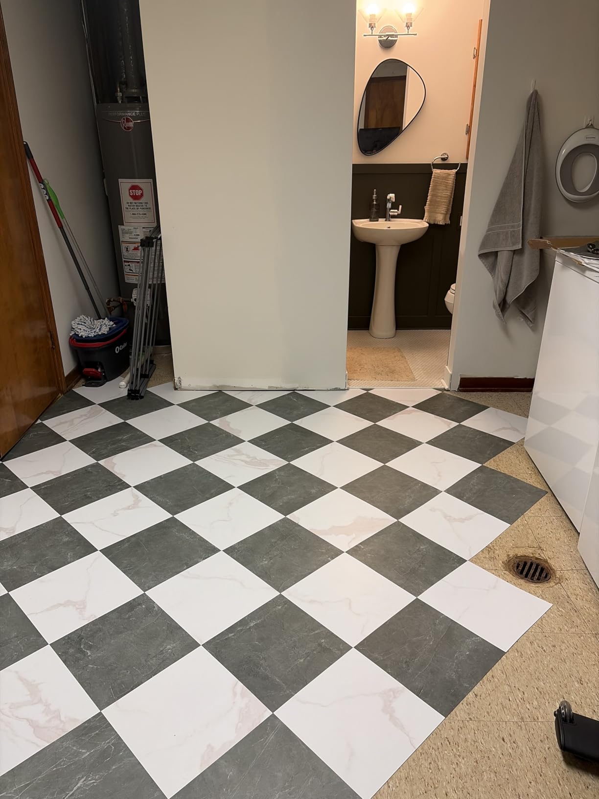 Vinyl Floor Tiles | Grey Stone | 30 Sq.Ft | Peel n Stick | Matte finish / Surface Coated / Diy Installation / Indoor Areas / Waterproof / 2.8m2 customer photo 2