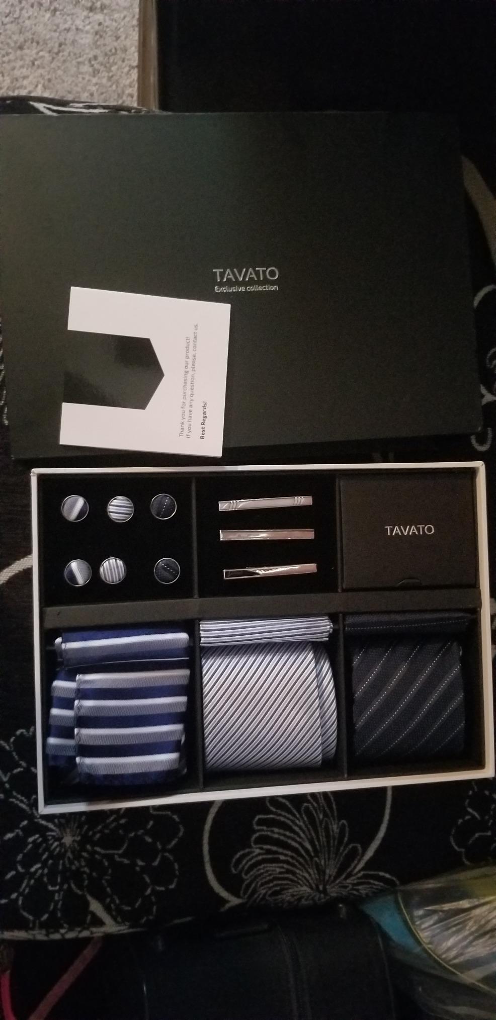 Premium Men's Gift Tie Set Silky Necktie Pocket Squares Tie Clips Cufflinks For Men customer photo 1