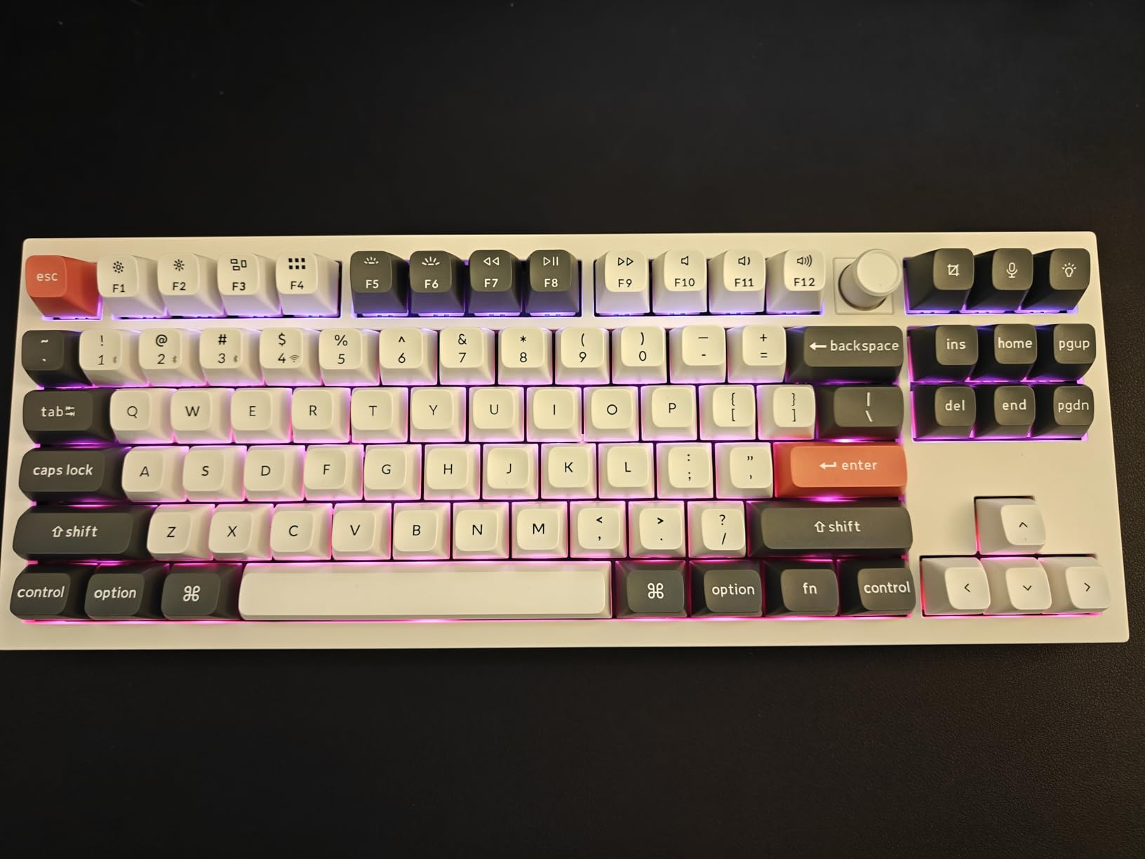 Keychron Q3 Ultra Wireless Mechanical Keyboard 8KHz Polling Rate, TKL 2.4G/Bluetooth 5.3/Wired Up to 660 Hours Long Battery Life, Hot-Swappable Aluminum RGB Gaming ZMK for Mac/Windows/Linux-White customer photo 1