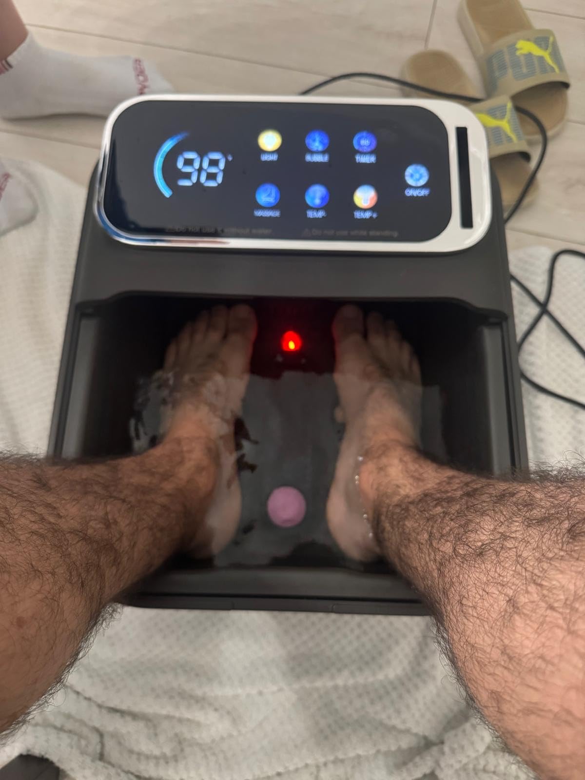Collapsible Foot Spa Bath with Heat and Massage, Motorized Shiatsu Foot Massager Tub for Plantar Fasciitis & Stress Relief, Temp Control, Bubbles, Remote, Pedicure Spa at Home customer photo 1
