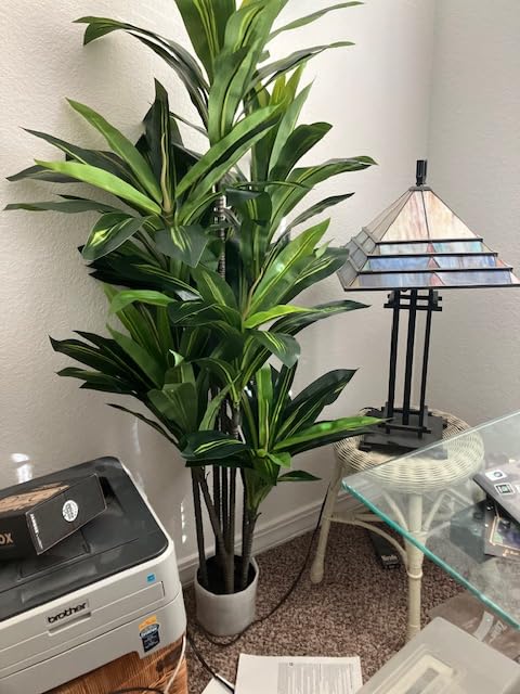 4ft Dracaena Artificial Plant - Large Tropical Indoor Fake Tree with Lifelike Leaves - Tall Faux Floor Plant in Pot for Home Office Living Room Decor customer photo 1