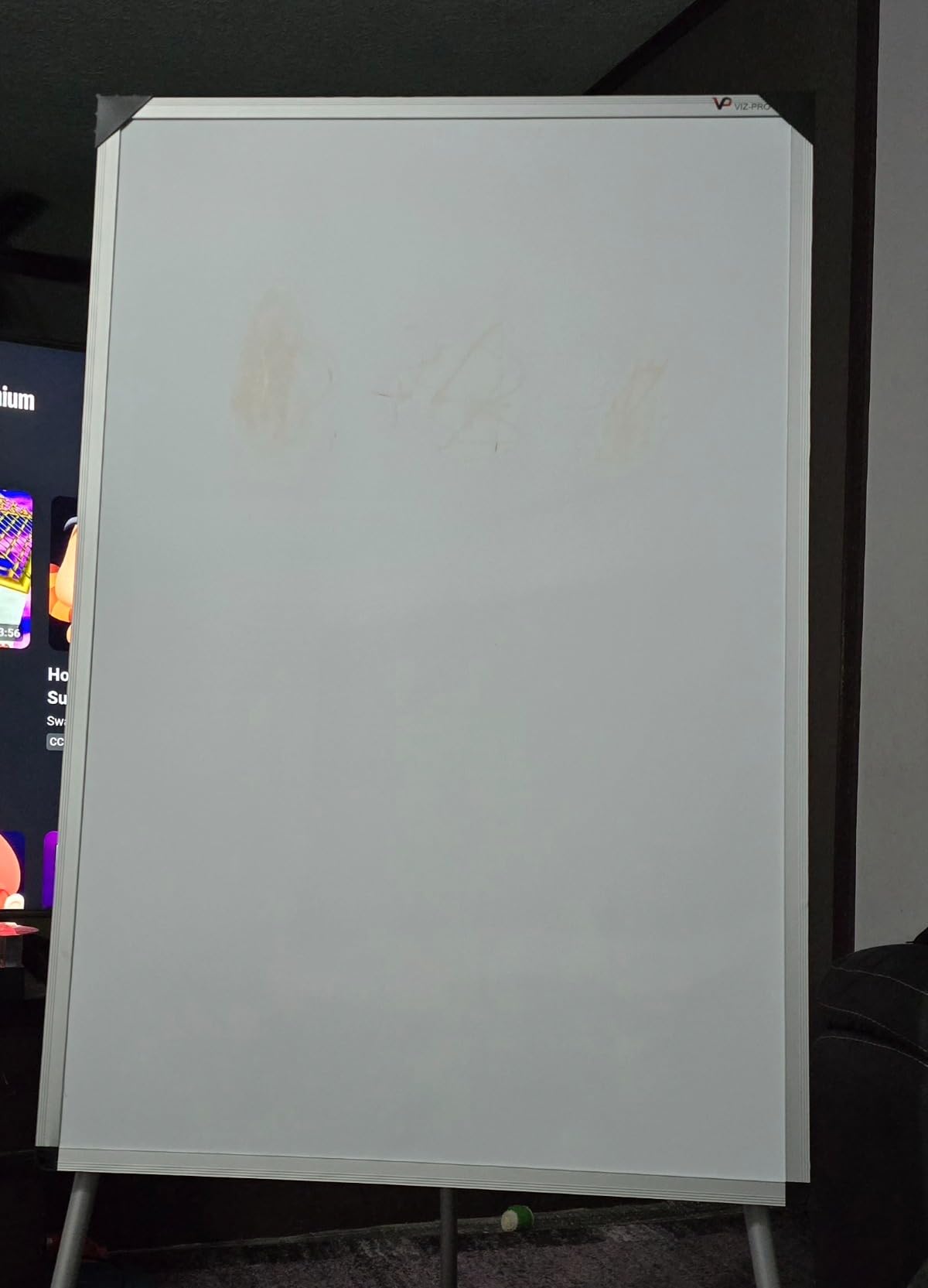 VIZ-PRO Magnetic Whiteboard Easel, Foldable, 48 x 36 Inches | Height Adjustable, 4' x 3' Portable Dry Erase Board for School, Office and Home customer photo 1
