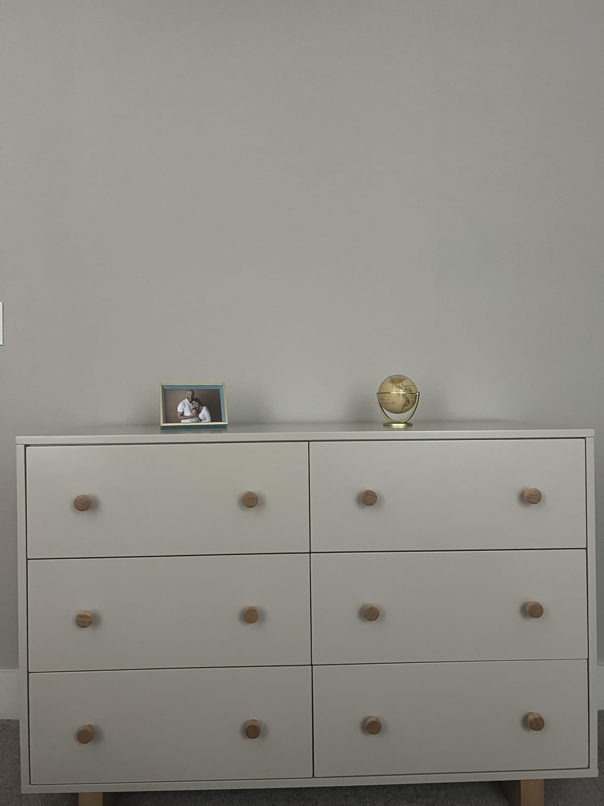 Storkcraft Texas 3 Drawer Chest with Changing Table Topper, Frosted Oat | GREENGUARD Gold Certified Baby Dresser, Nursery and Kids Bedroom Dresser, Interlocking Drawer System, Removable Topper customer photo 2