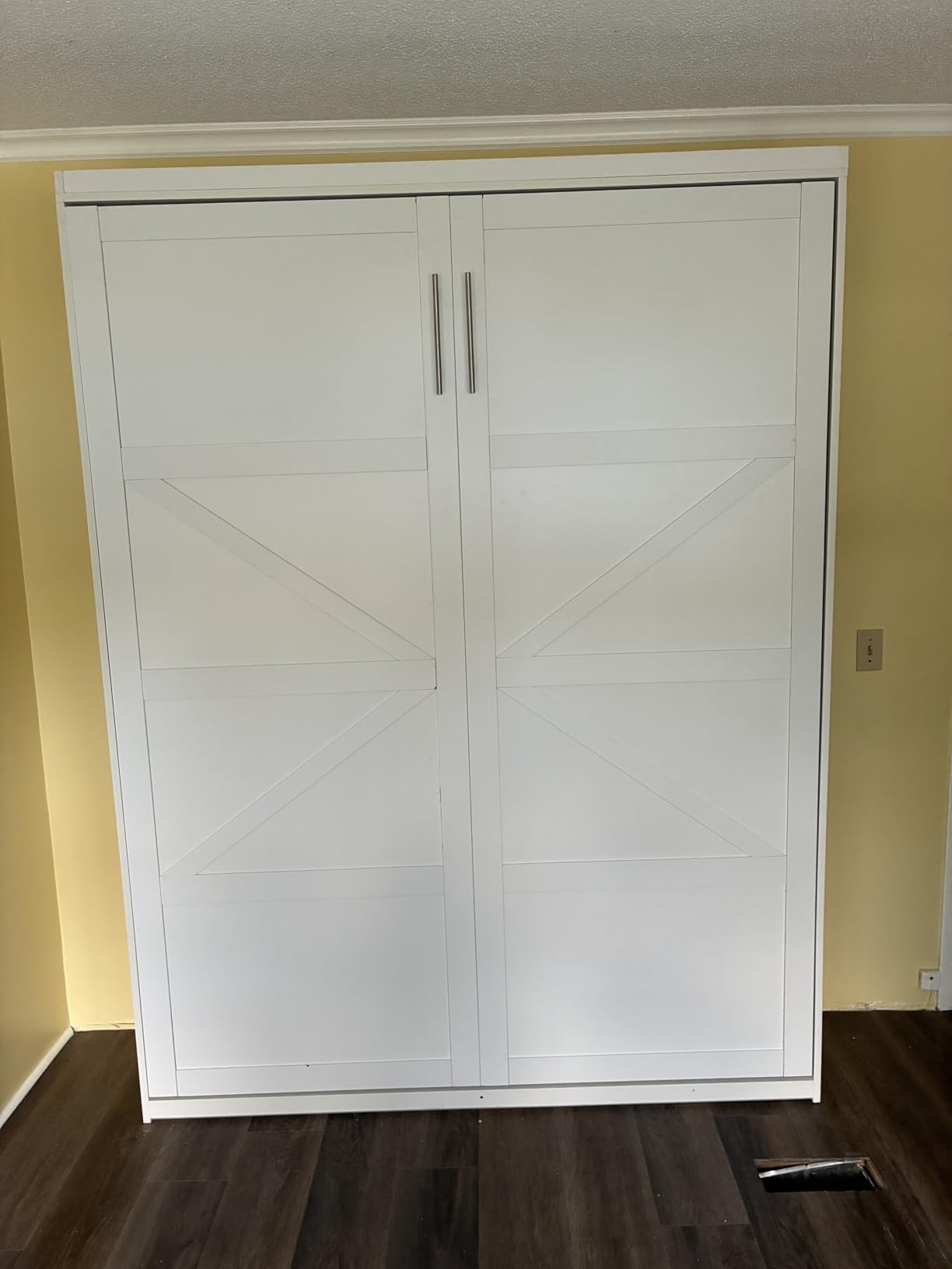 ROOMTEC Queen Size Murphy Bed with Smooth Pneumatic Lift, Space-Saving Wall Bed with Modern Cabinet Design customer photo 1
